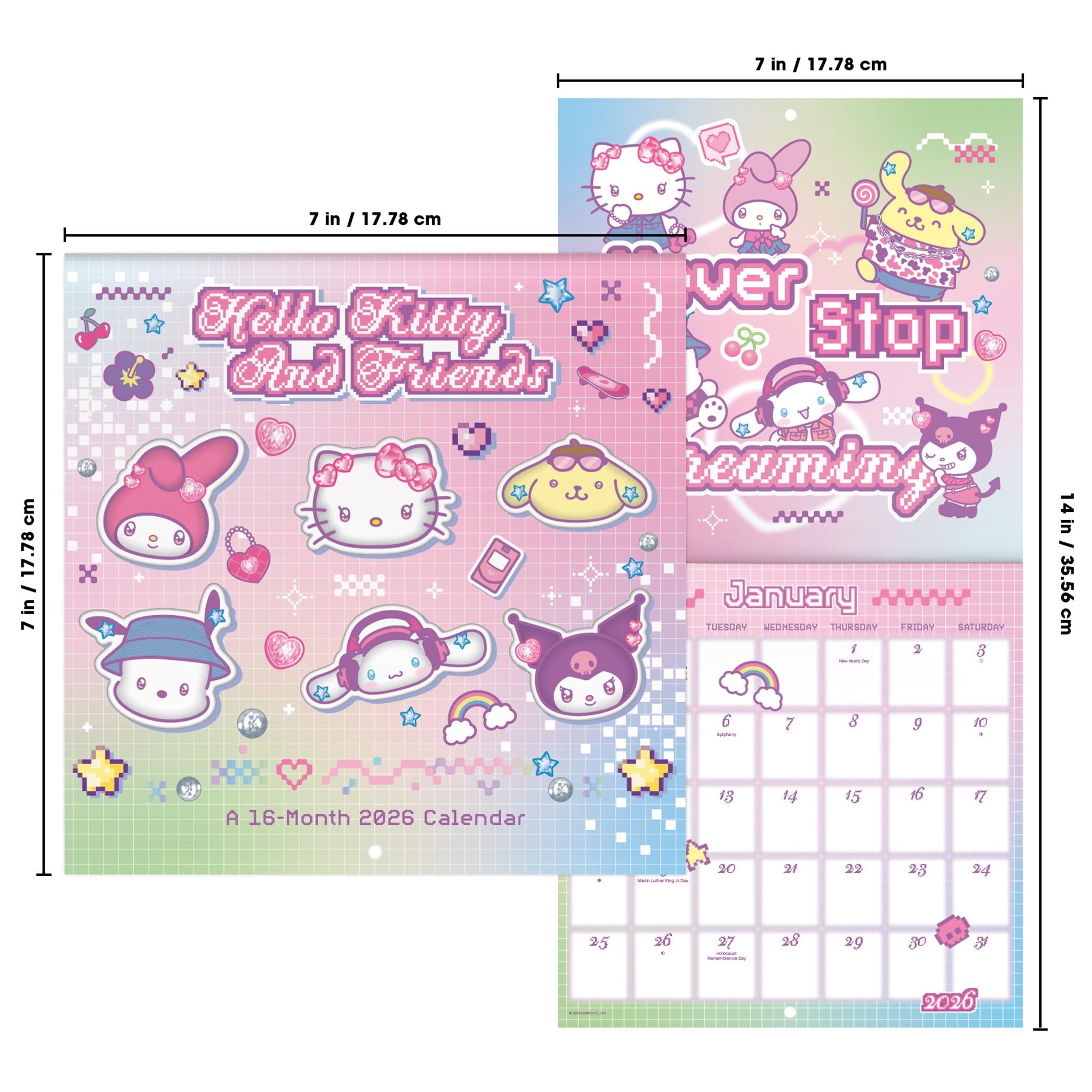 Mini calendrier Hello Kitty 2026