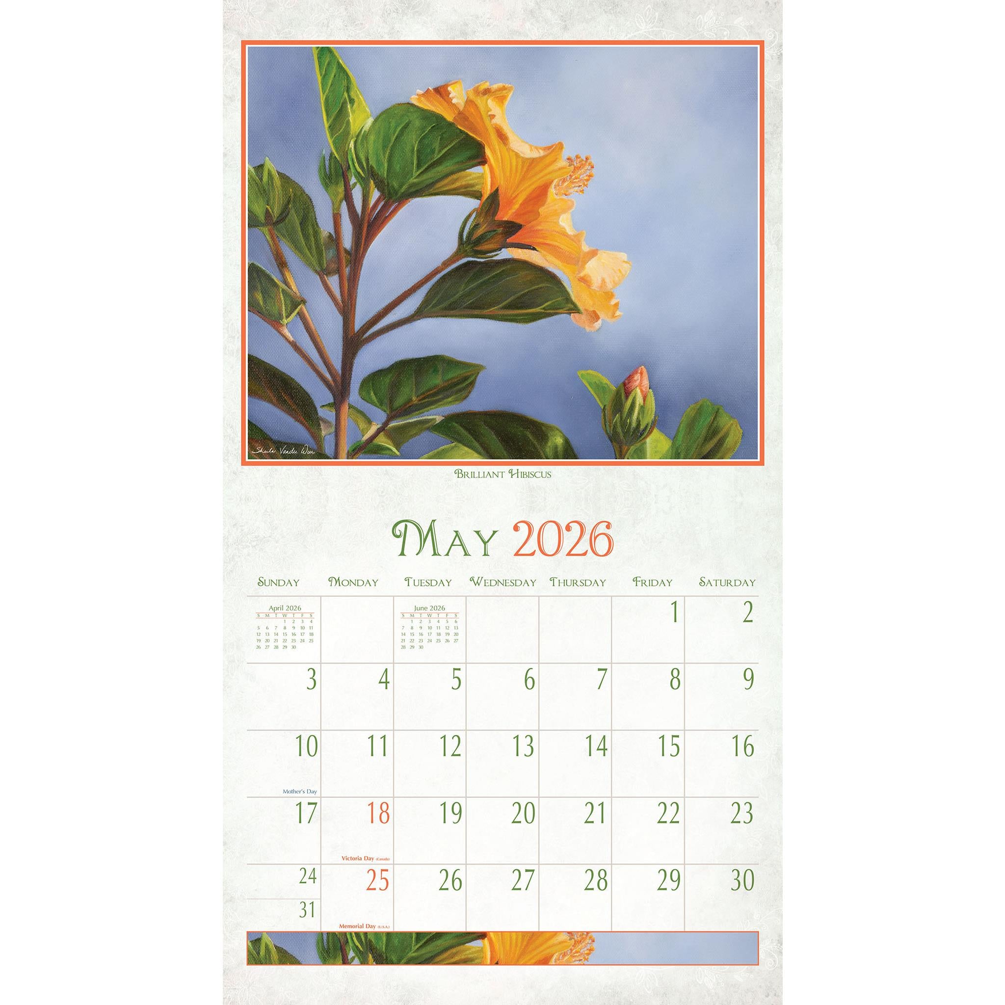 Calendrier mural Beauté en fleurs 2026 - Disponible uniquement en ligne