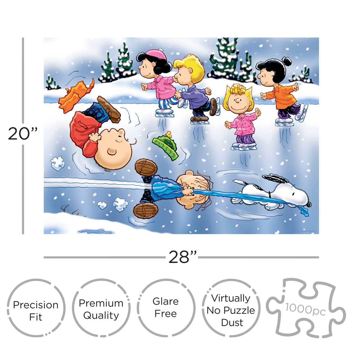 Peanuts Charlie Brown Christmas Skating 1000 Piece Puzzle