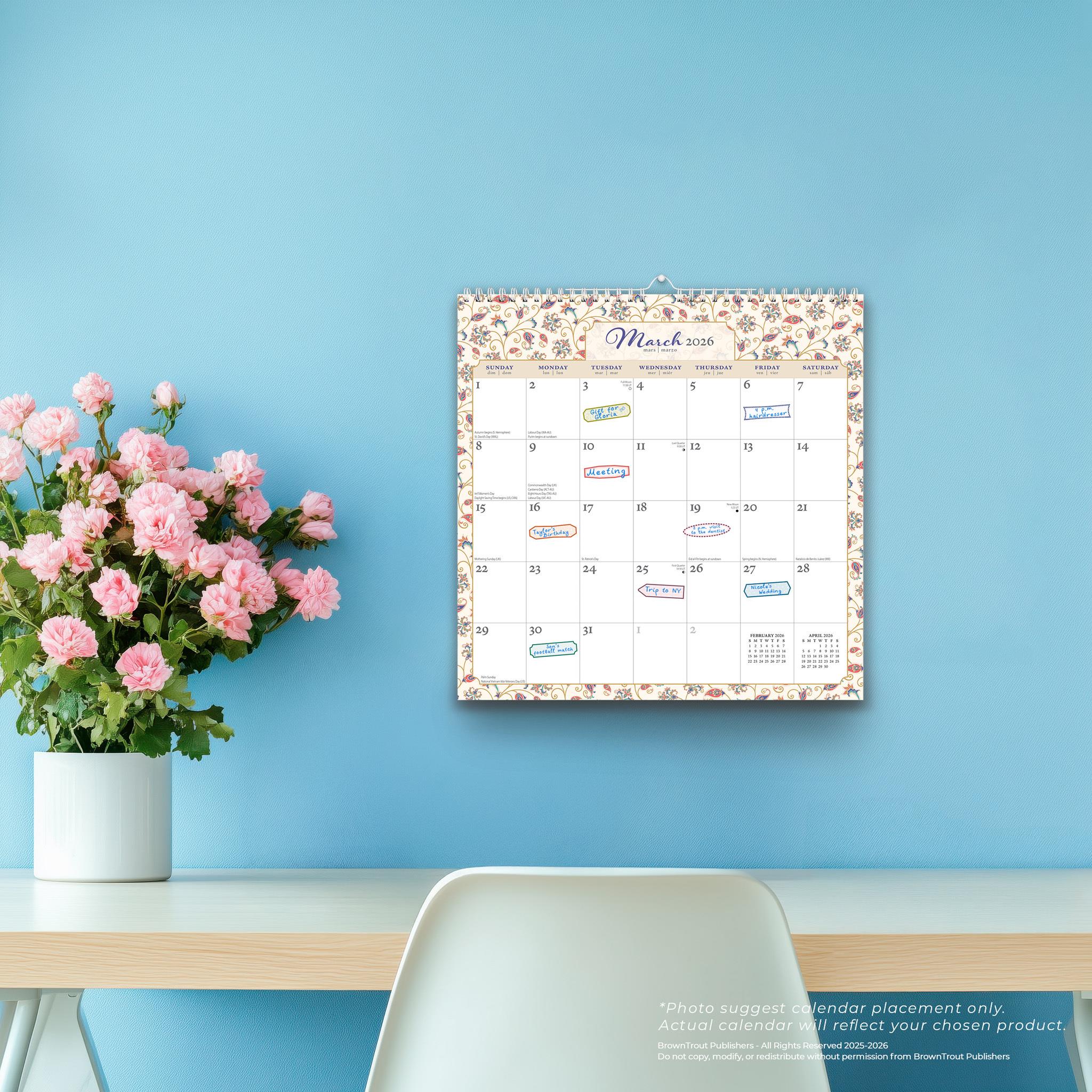 Calendrier mural Délices de Toscane 2026 - Disponible uniquement en ligne