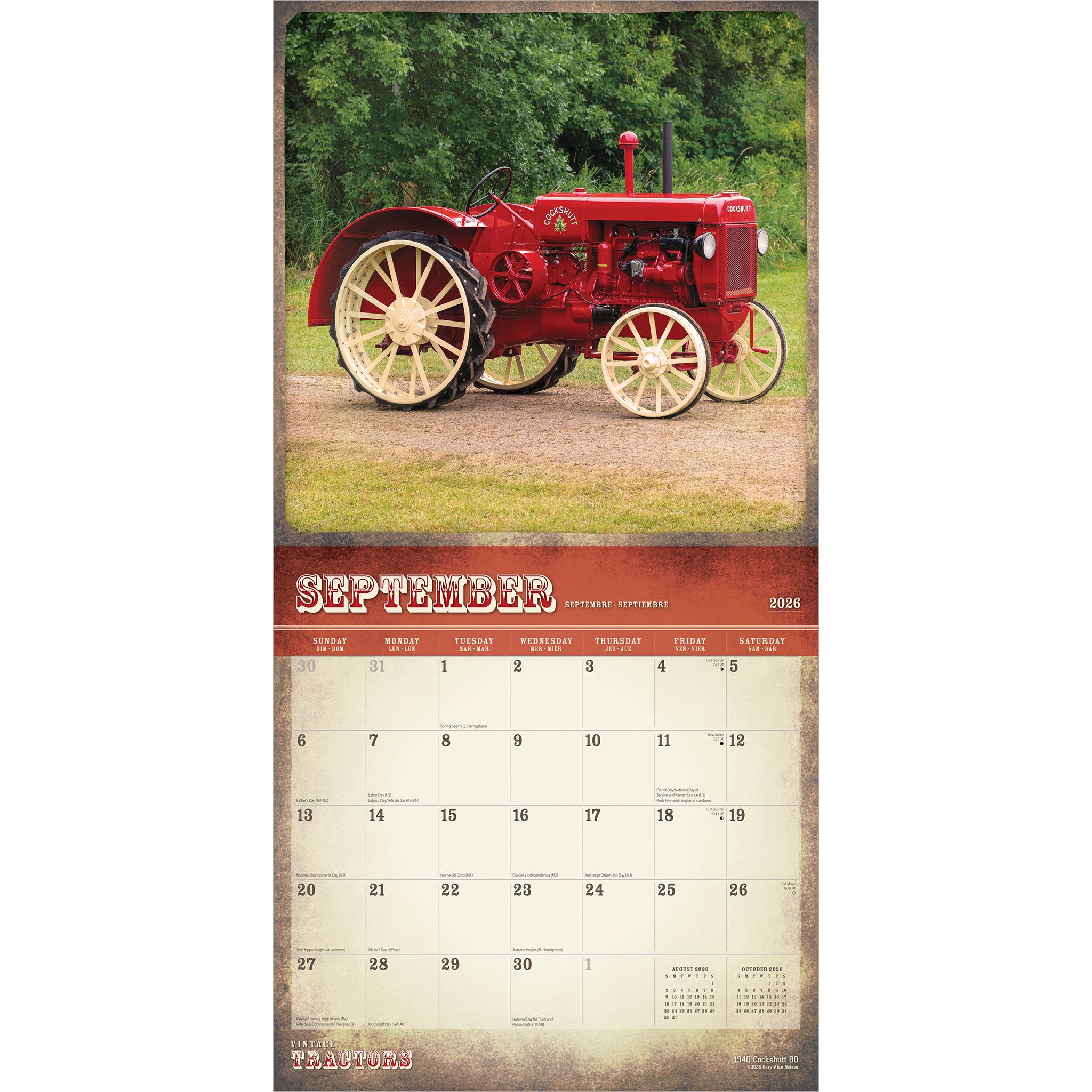 Vintage Tractors 2026 Wall Calendar - Online Only