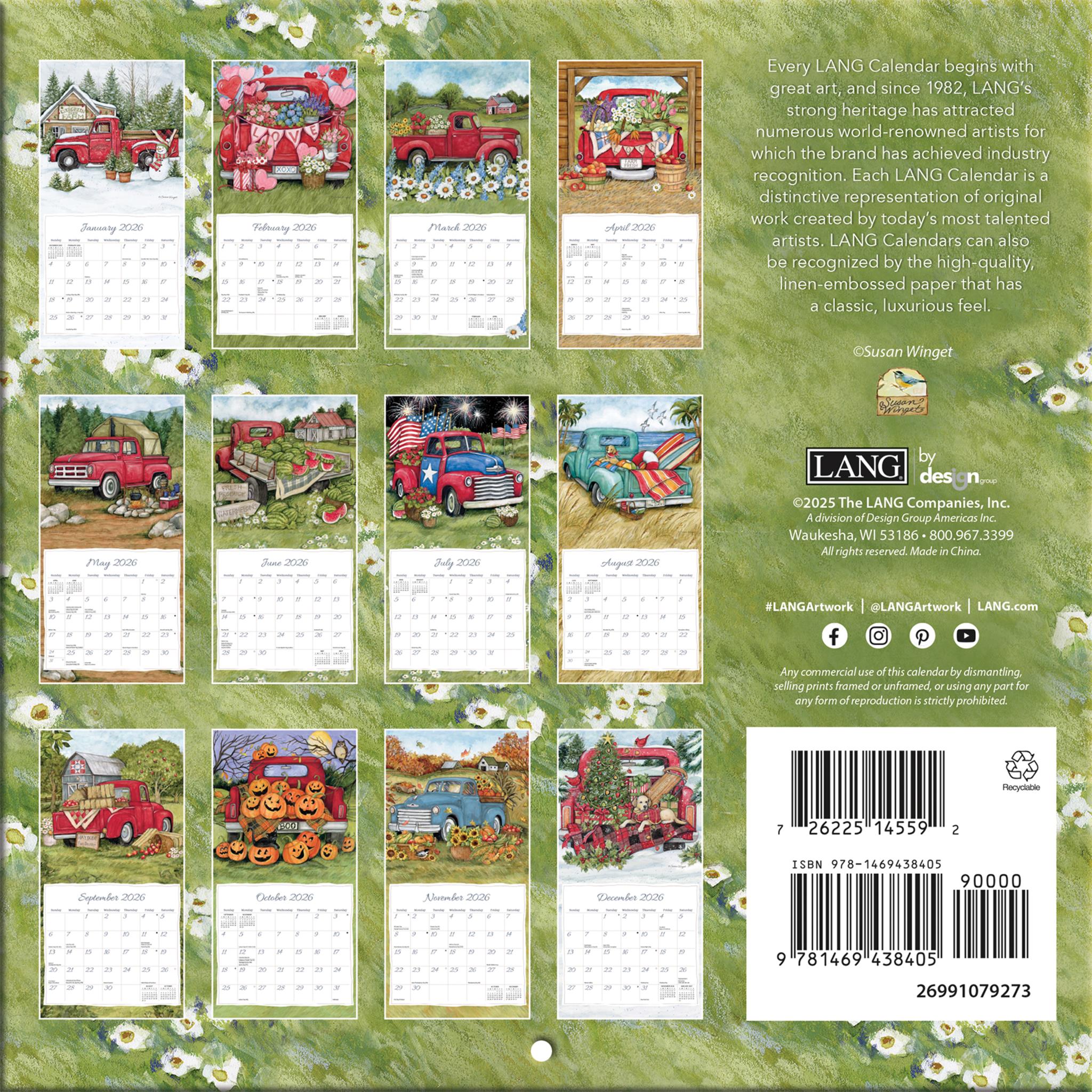 Mini-calendrier Truckin Along 2026