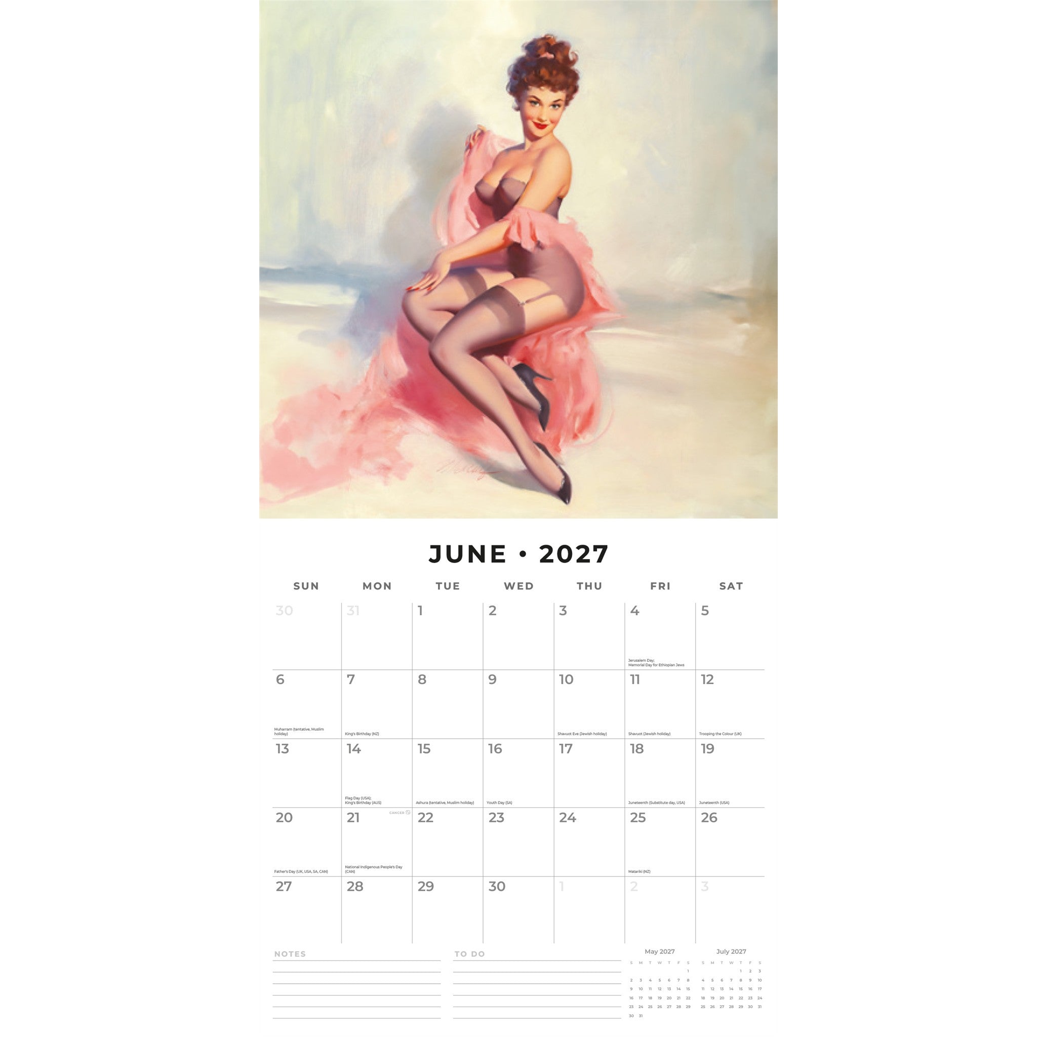 Retro Pin-ups 2027 Wall Calendar