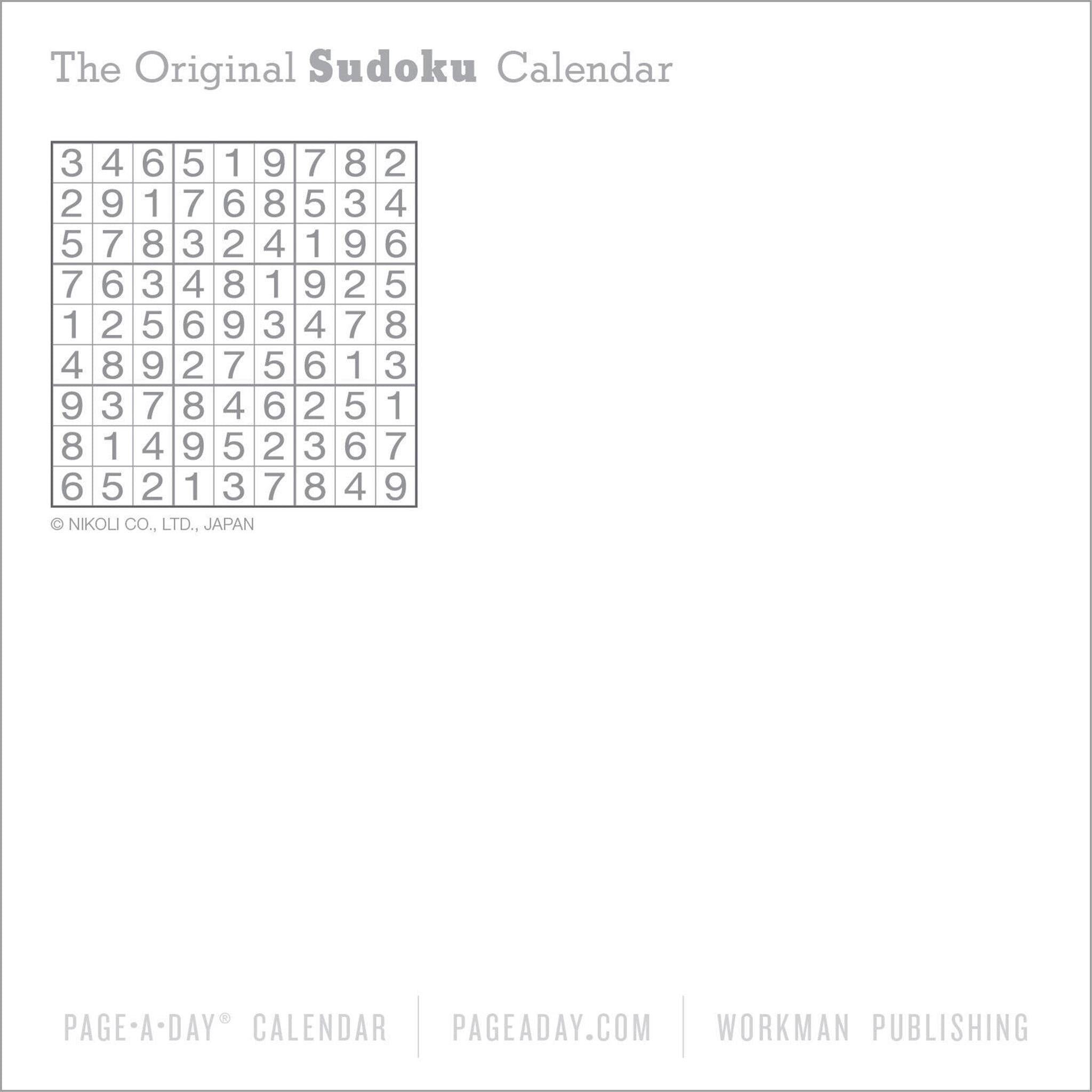 Calendrier Sudoku 2026