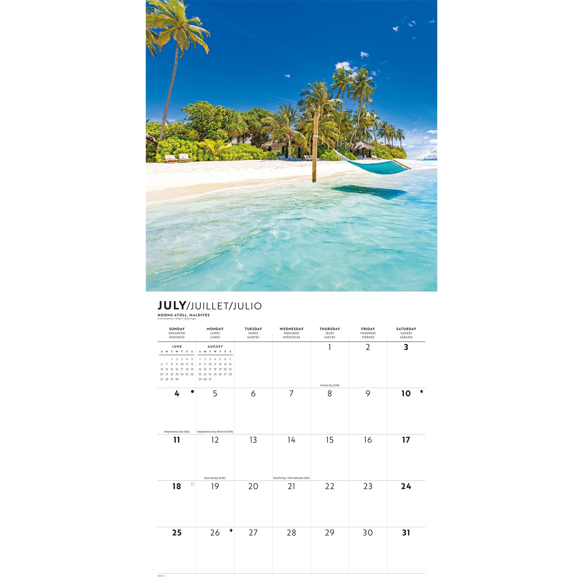 Calendrier mural Île Paradis 2027