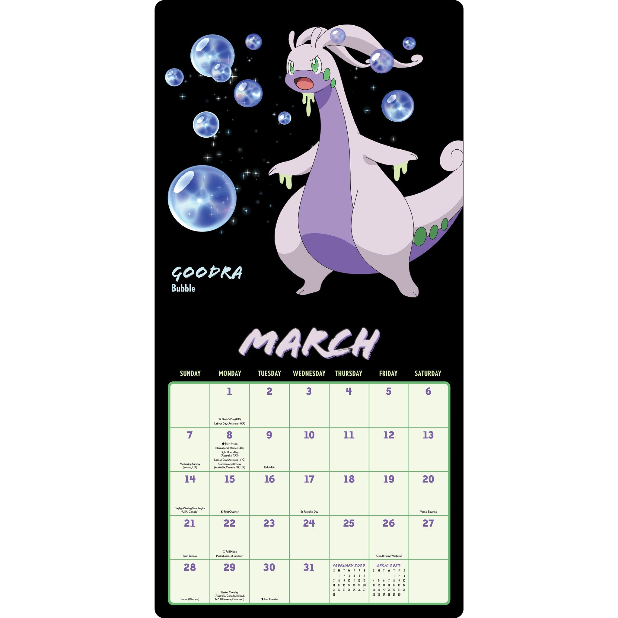 Pokémon Moves 2027 Wall Calendar - Online Only