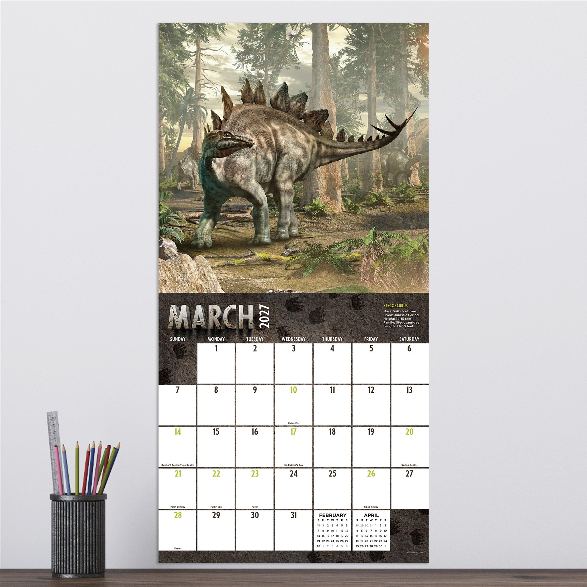 Dinosaurs 2027 Wall Calendar