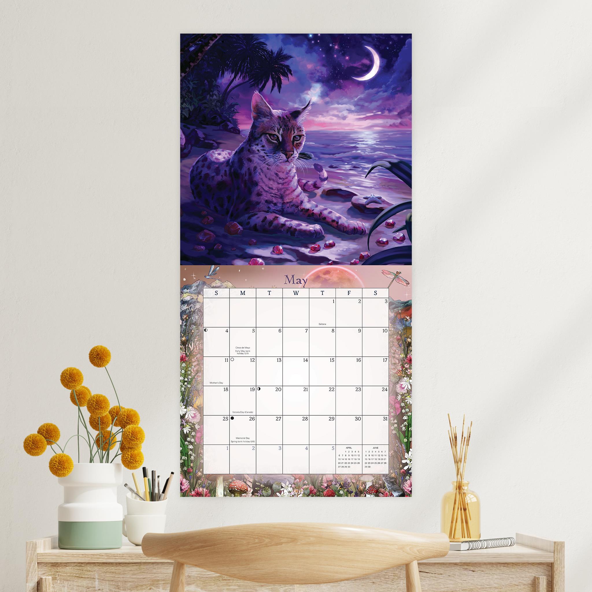 Calendrier mural Chats magiques et mystiques 2026
