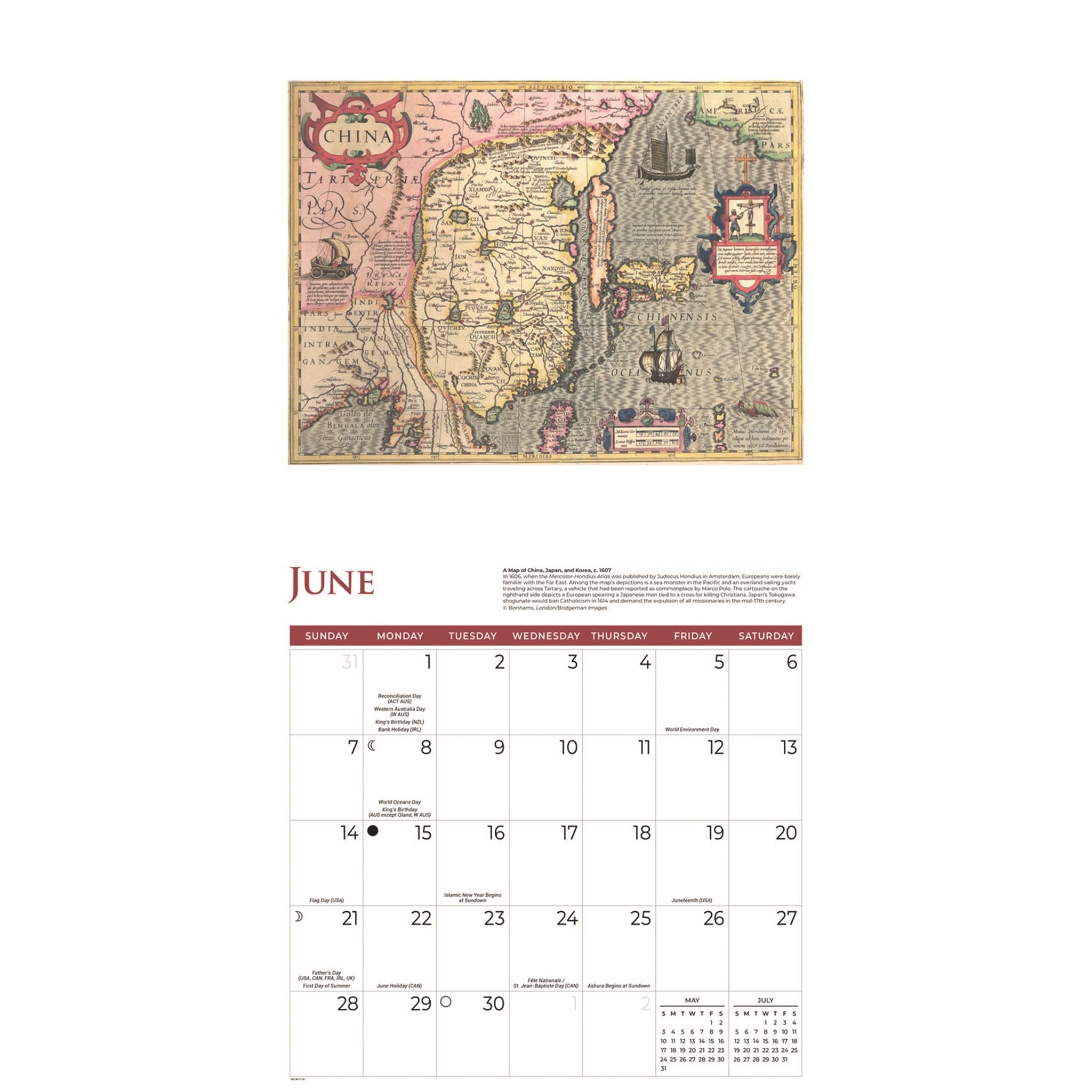 Calendrier mural Cartes anciennes 2026