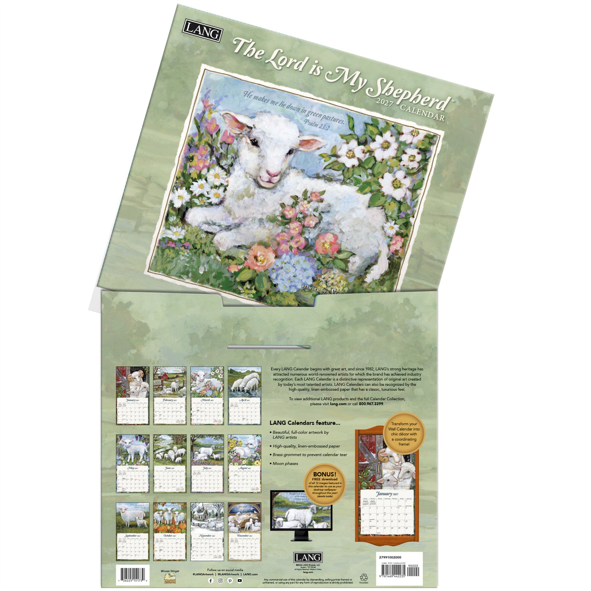 Calendrier mural 2027 Le Seigneur est mon berger