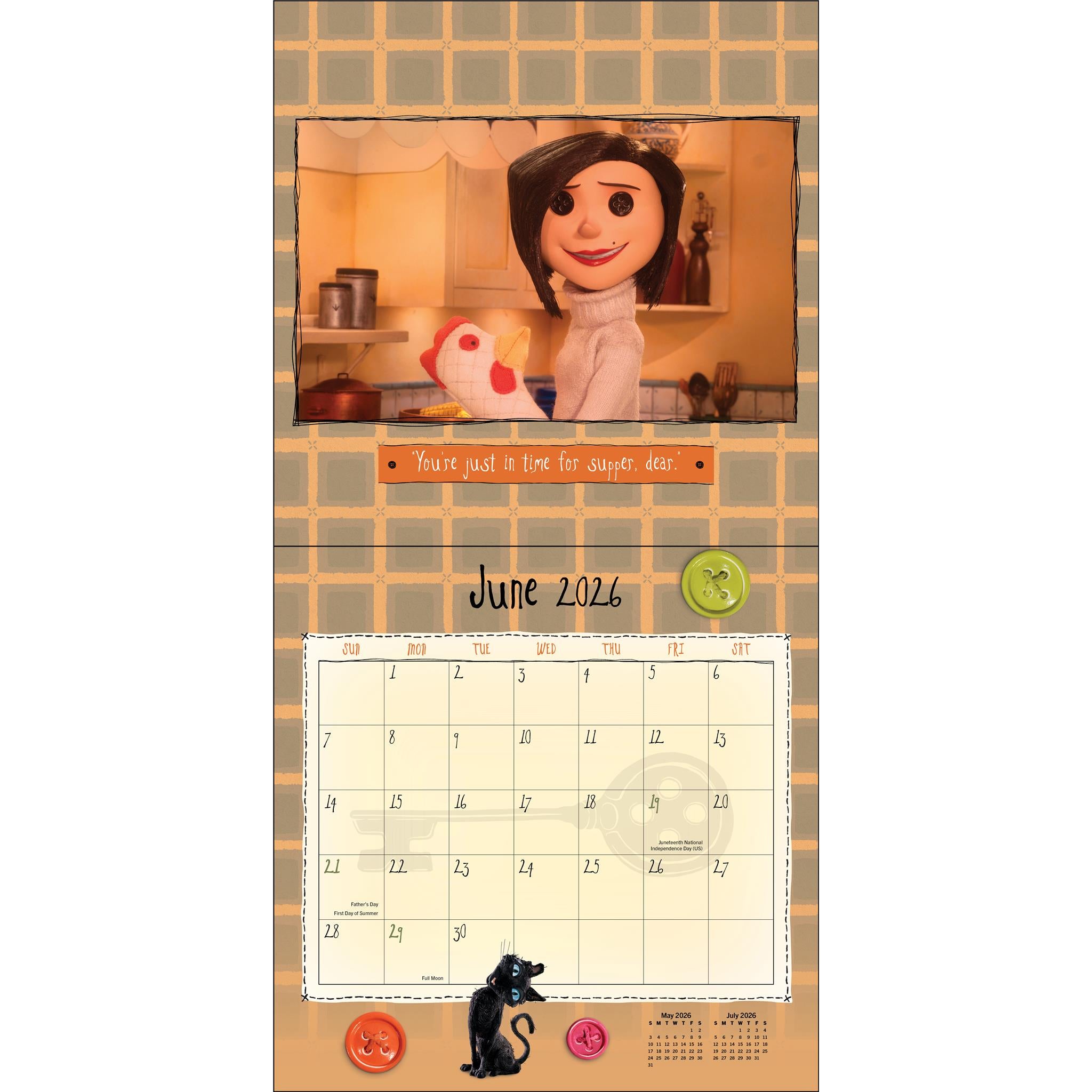 Calendrier mural Coraline 2026 - Disponible uniquement en ligne