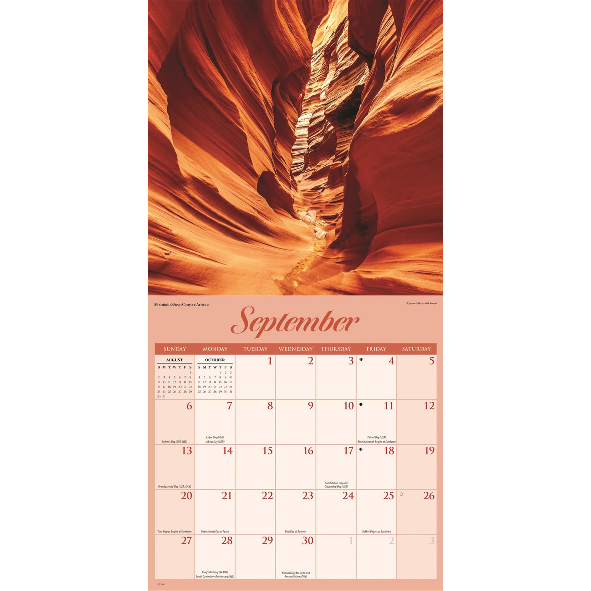 Calendrier mural des merveilles de la nature 2026