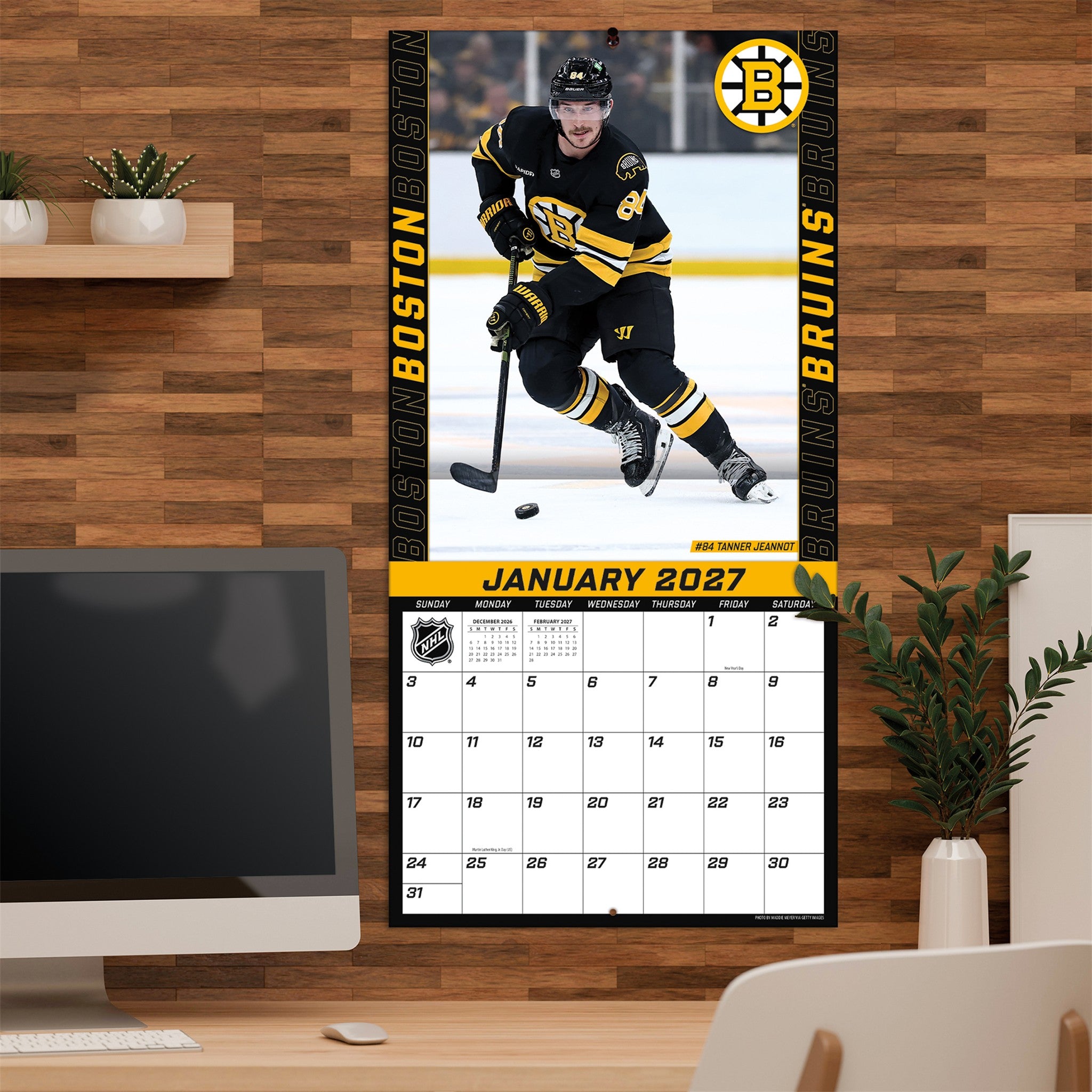 NHL Boston Bruins 2027 Wall Calendar