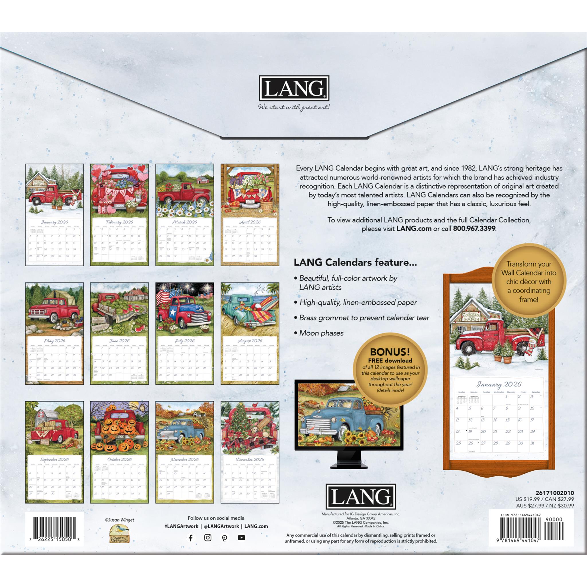 Truckin Along 2026 Special Edition Wall Calendar with Print