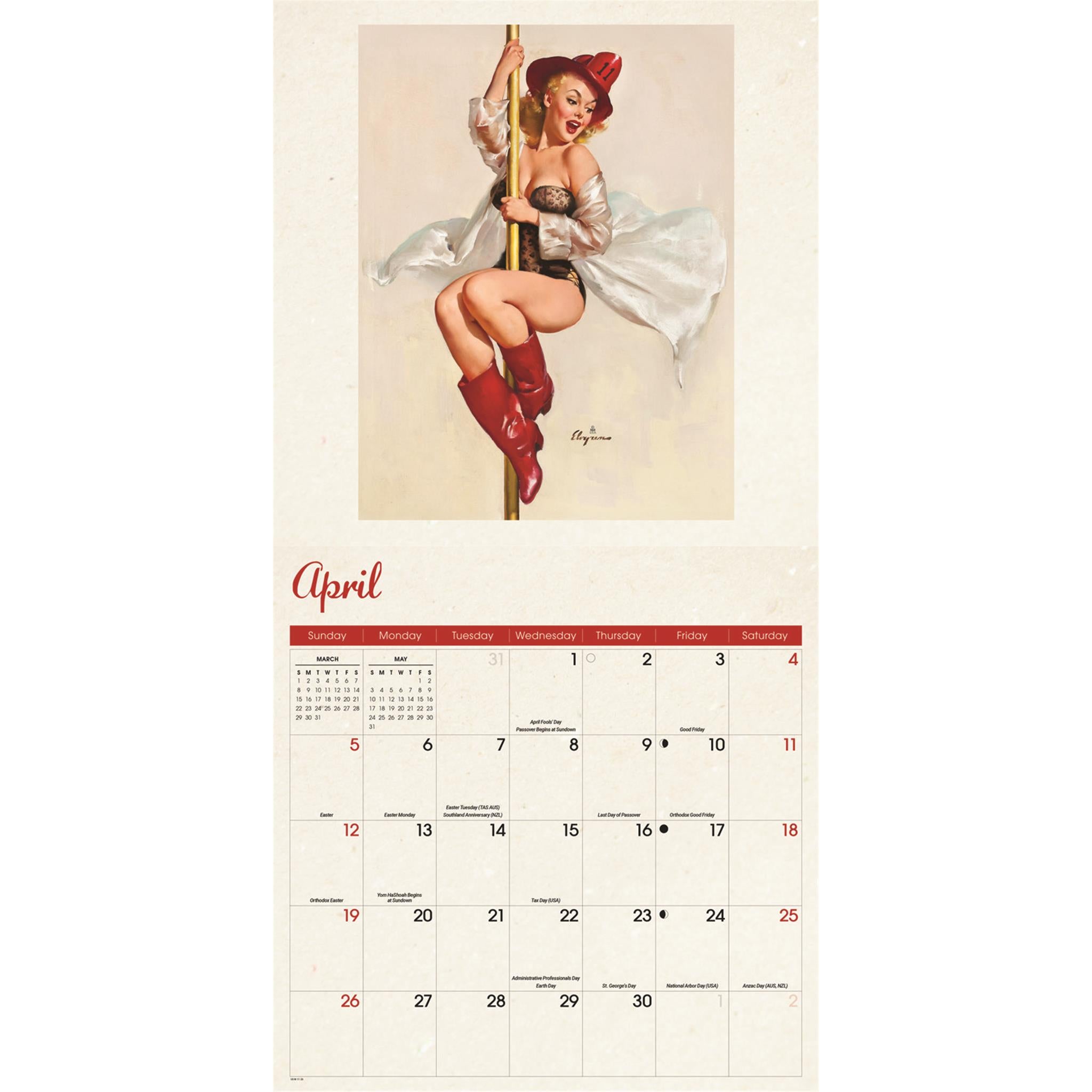 Pin Ups 2026 Wall Calendar
