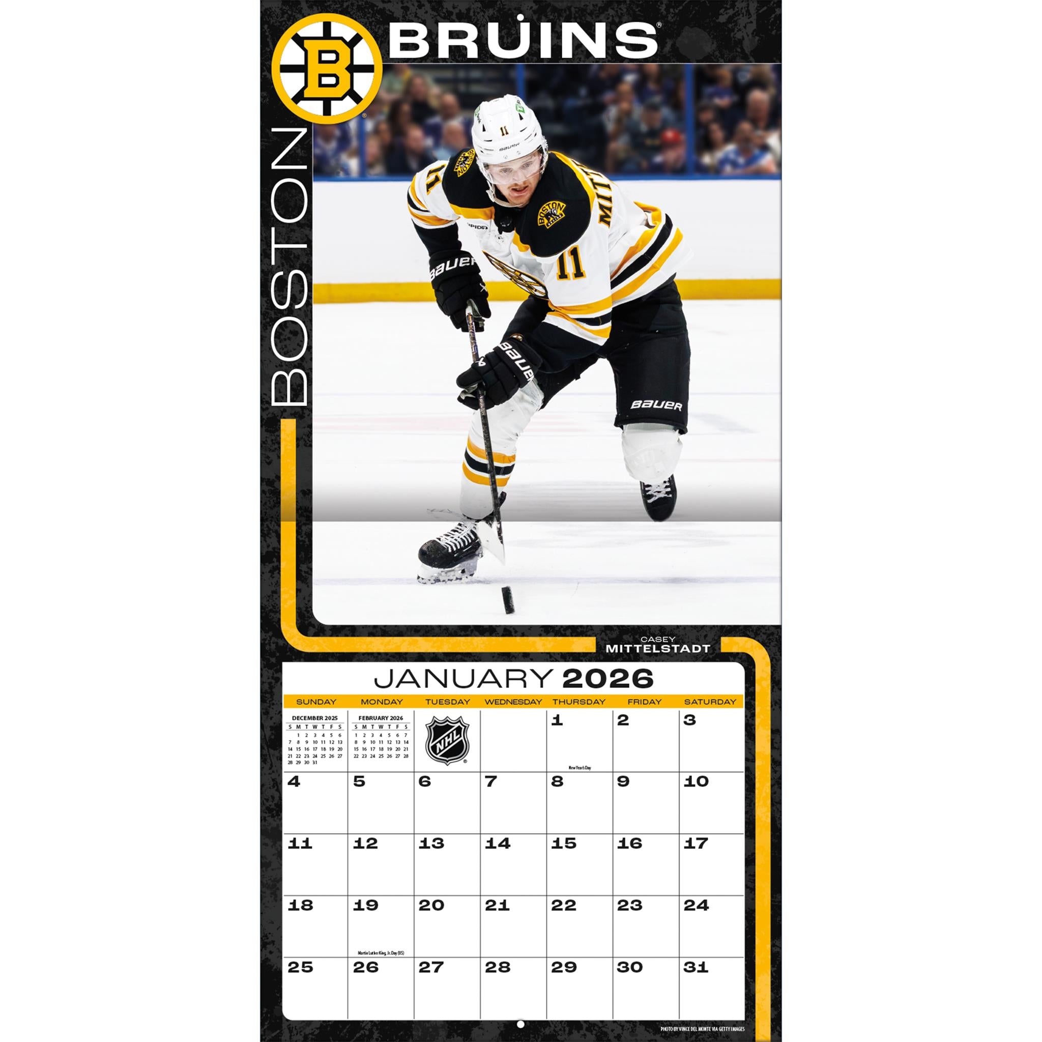 Mini-calendrier 2026 des Bruins de Boston (NHL)