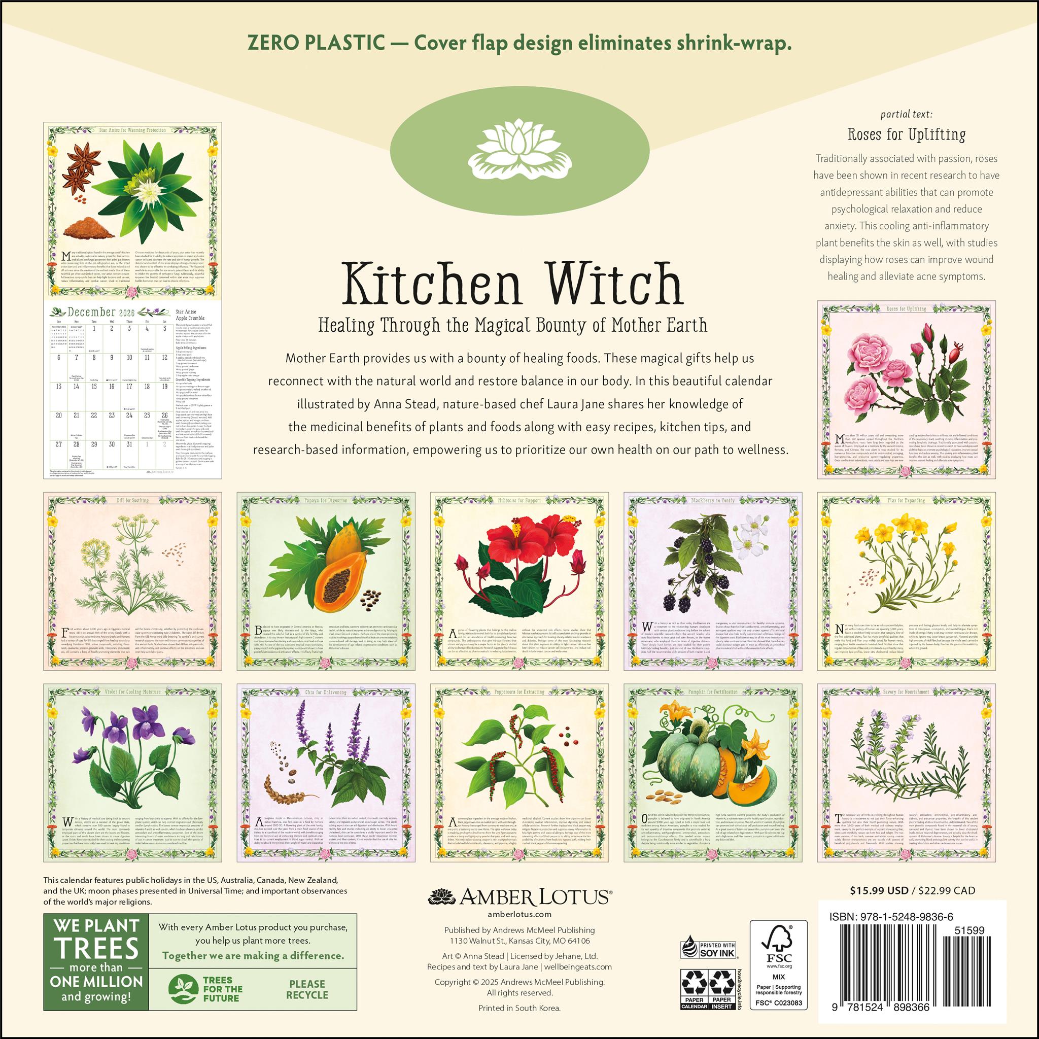 Calendrier mural Kitchen Witch 2026 - Disponible uniquement en ligne