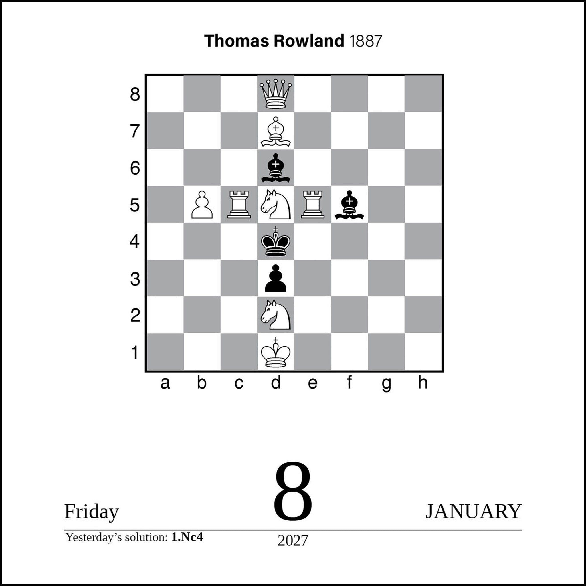 Chess 2027 Box Calendar
