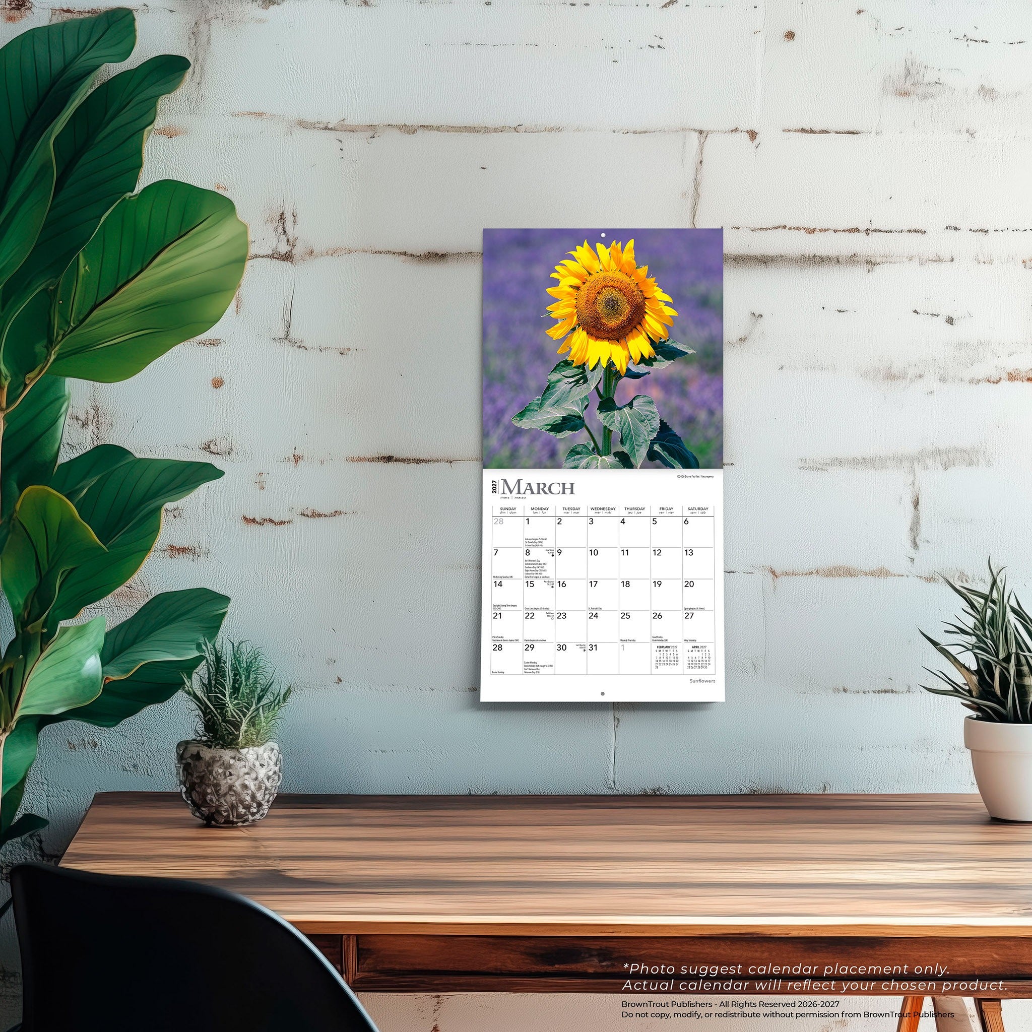Sunflowers 2027 Mini Calendar