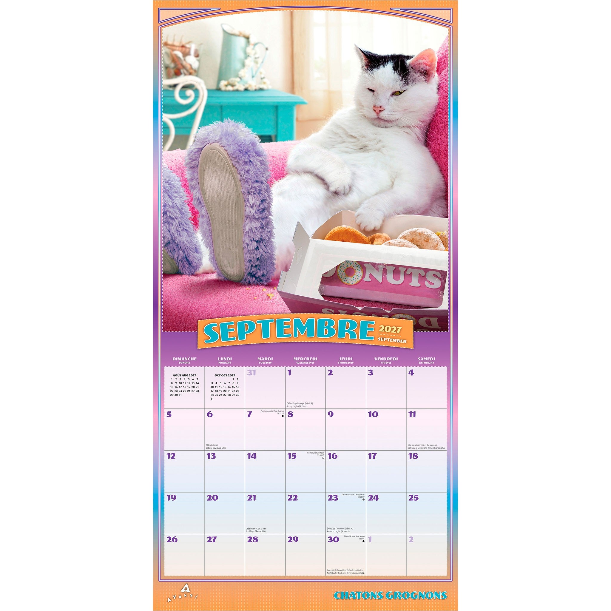 Chatons Grognons 2027 Wall Calendar (French)