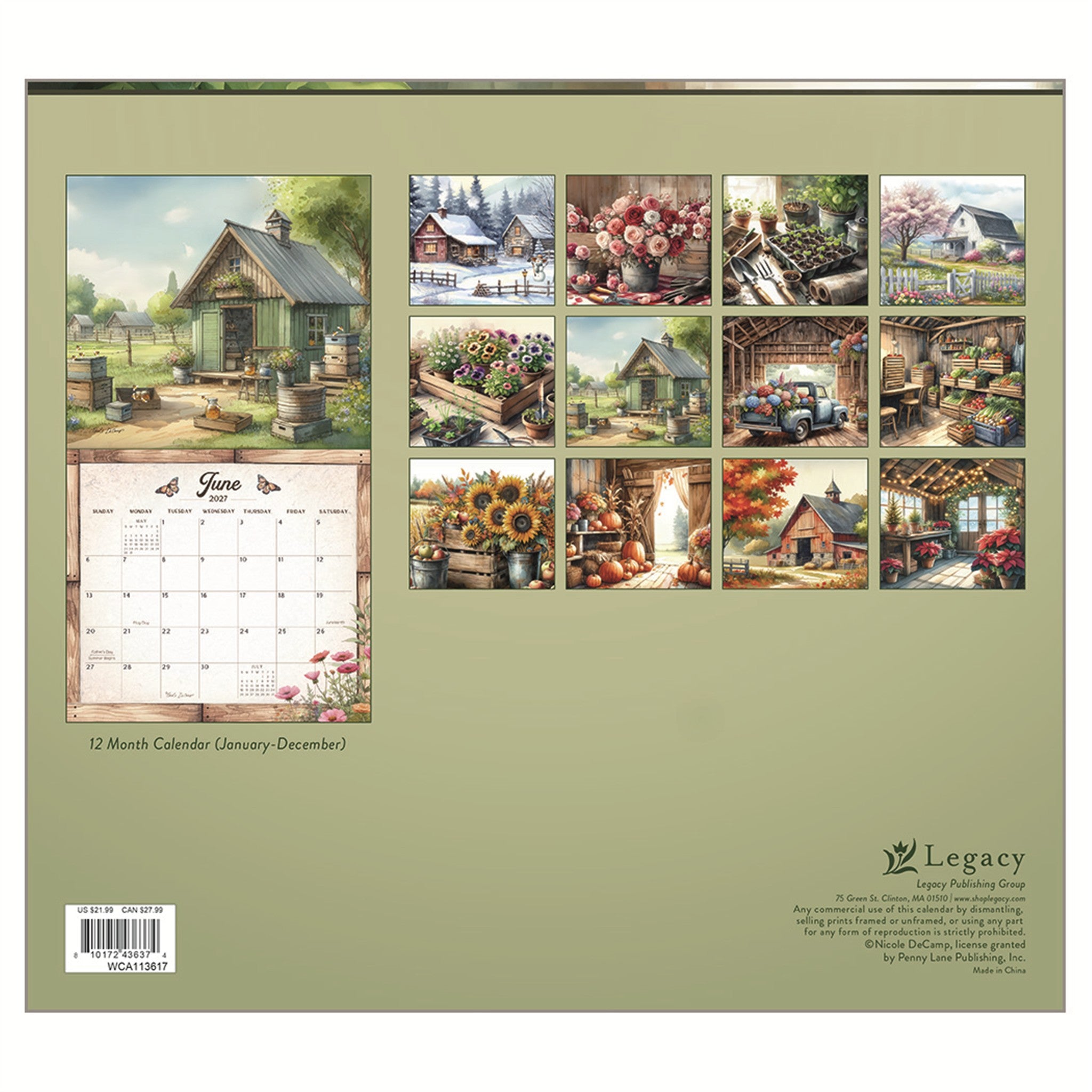 Calendrier mural Jardinage 2027