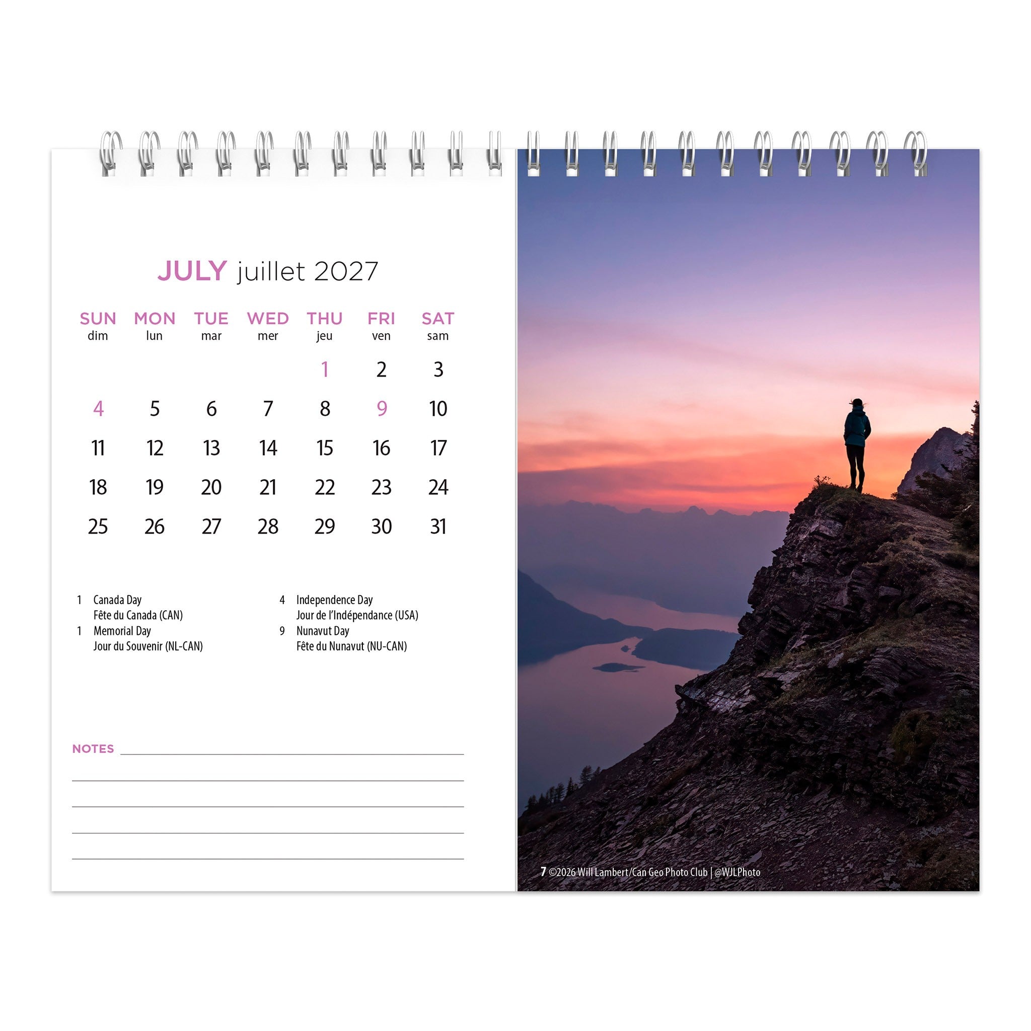 Canadian Geographic Scenic Canada Double-View 2027 Easel Calendar
