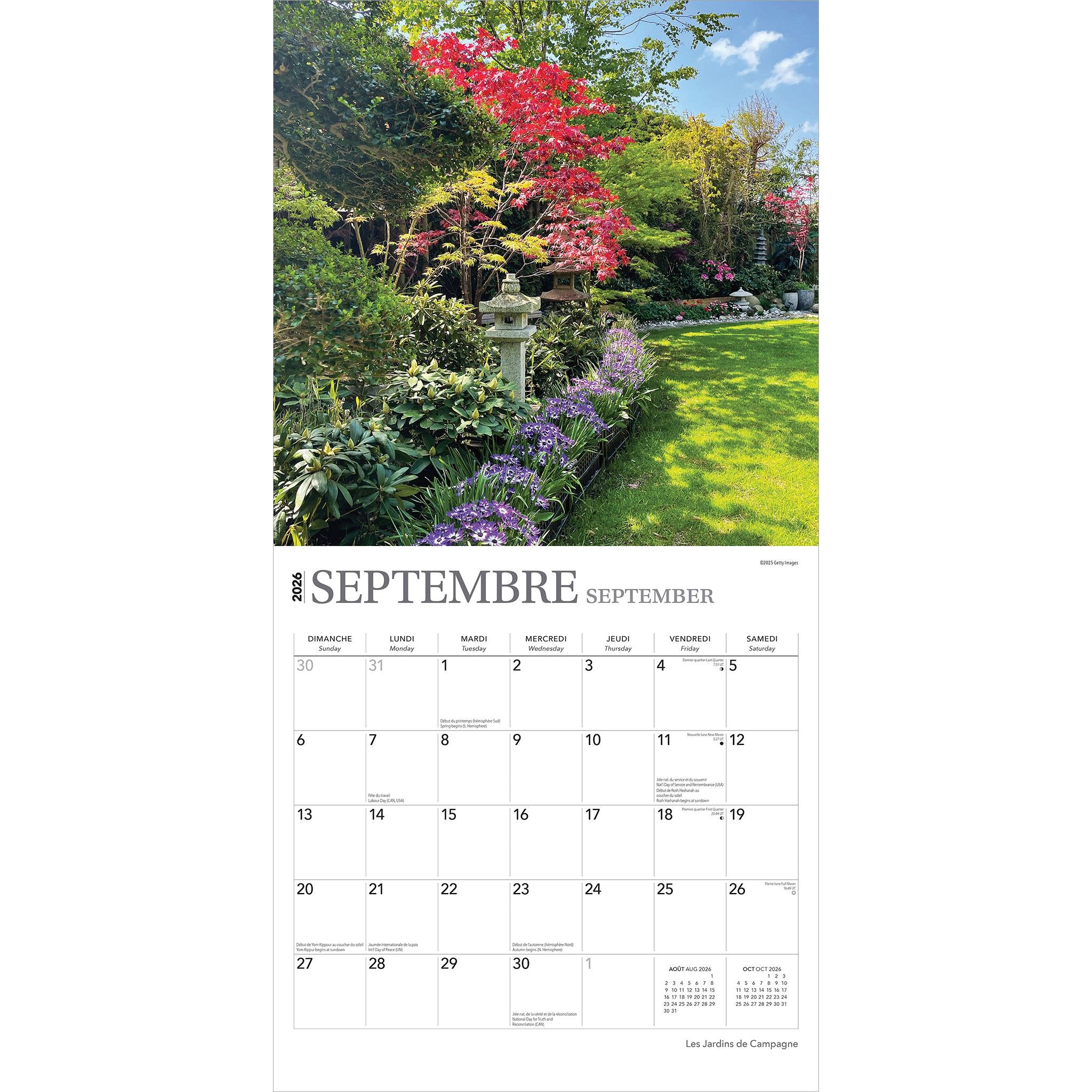 Calendrier mural Les Jardins De Campagne 2026 (français)
