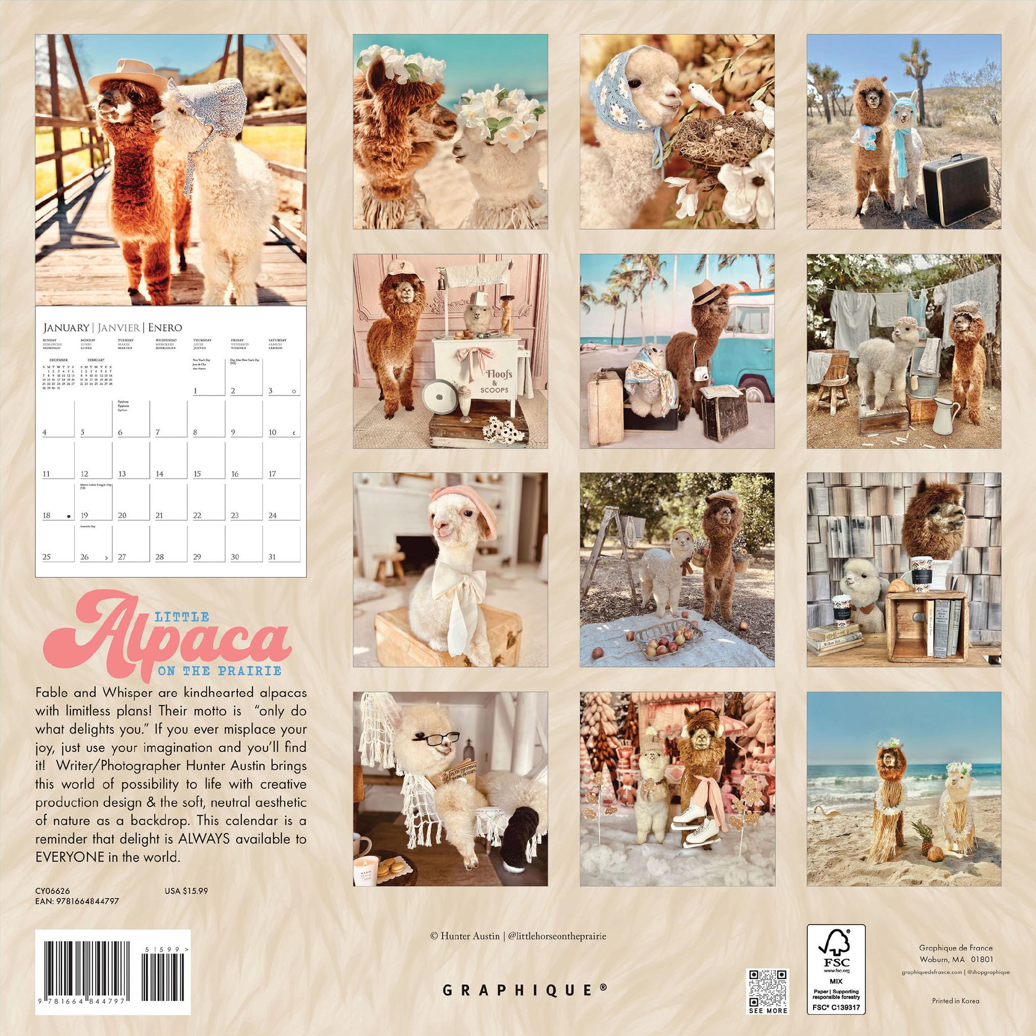 Calendrier mural Little Alpaca On The Prairie 2026
