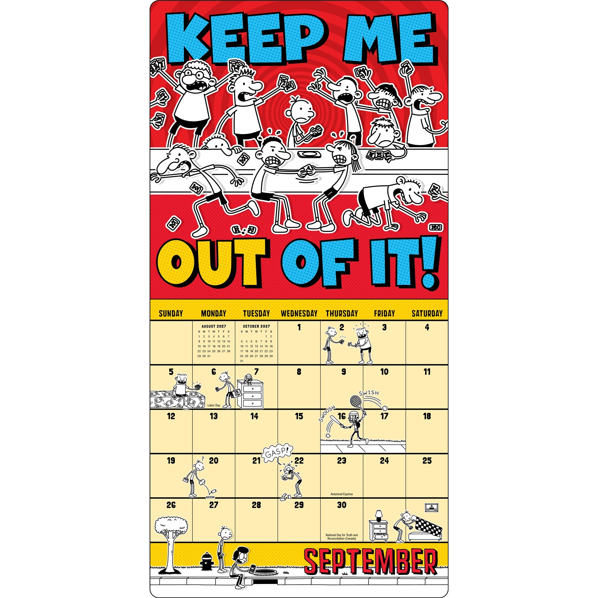 Wimpy Kid with Stickers 2027 Wall Calendar