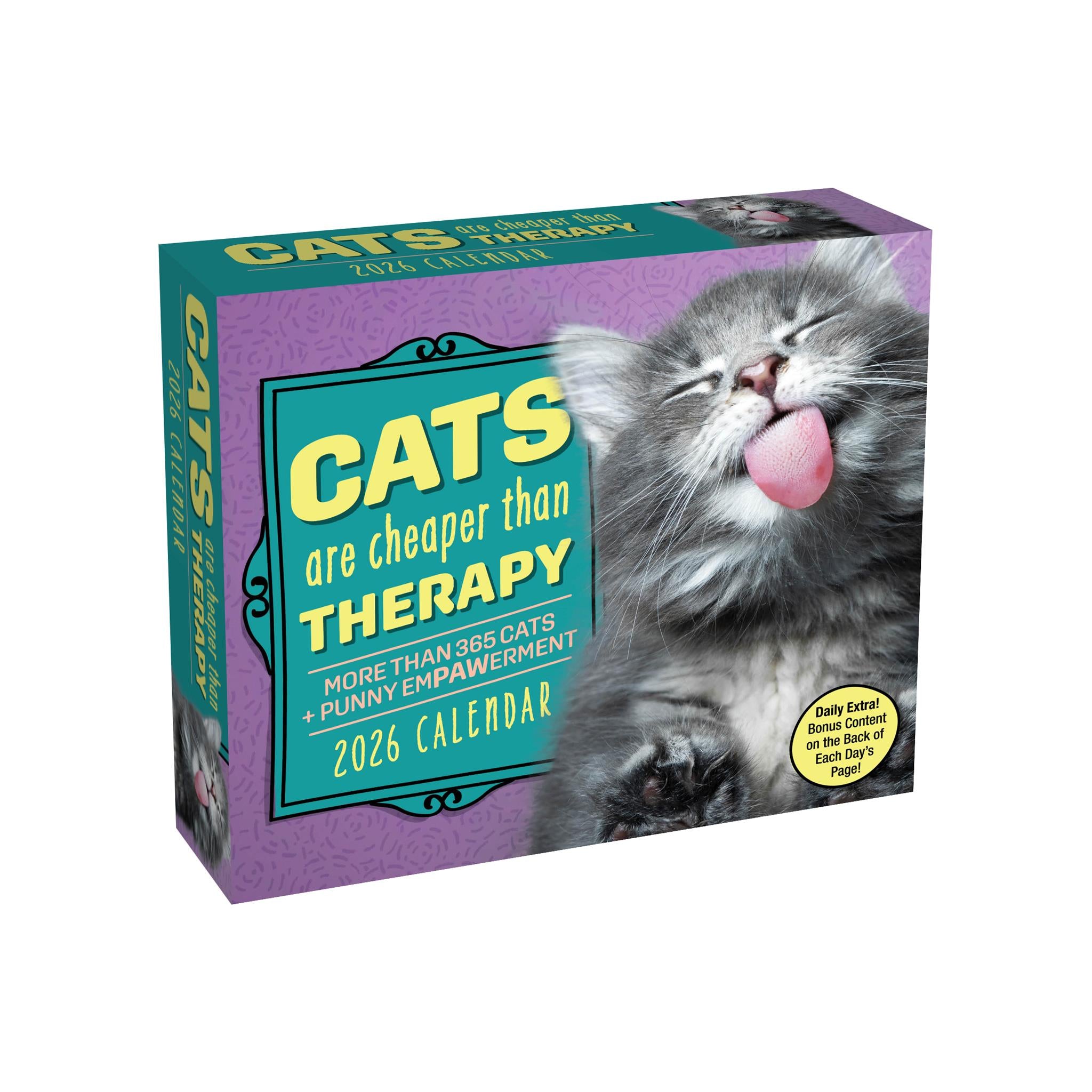 Cats Are Cheaper Than Therapy 2026 Box Calendar - Online Only