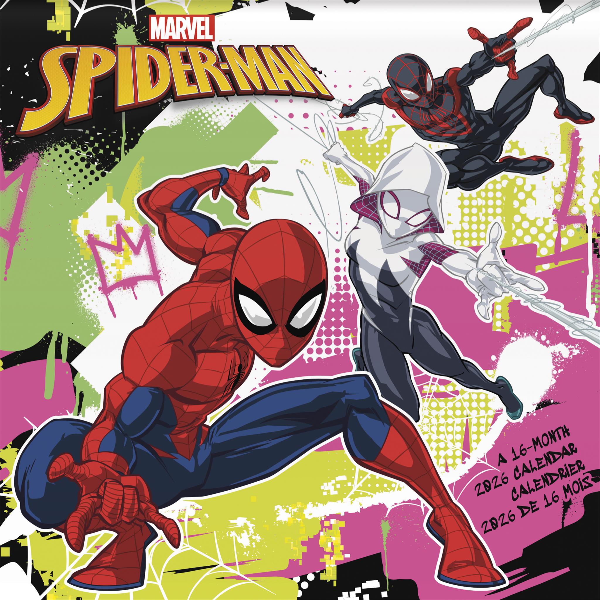 Calendrier mural bilingue Spider-Man 2026