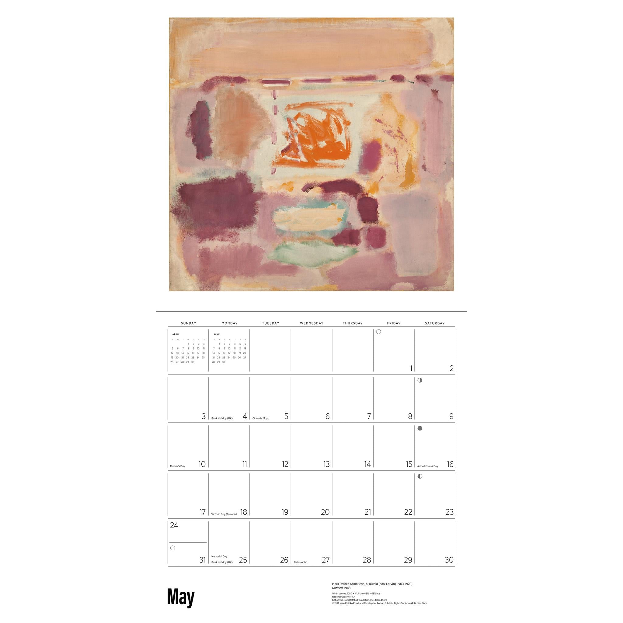 Rothko 2026 Wall Calendar