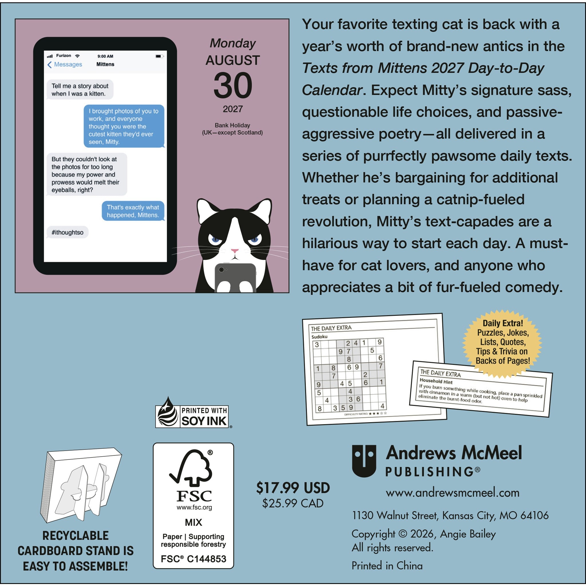 Texts from Mittens the Cat 2027 Box Calendar