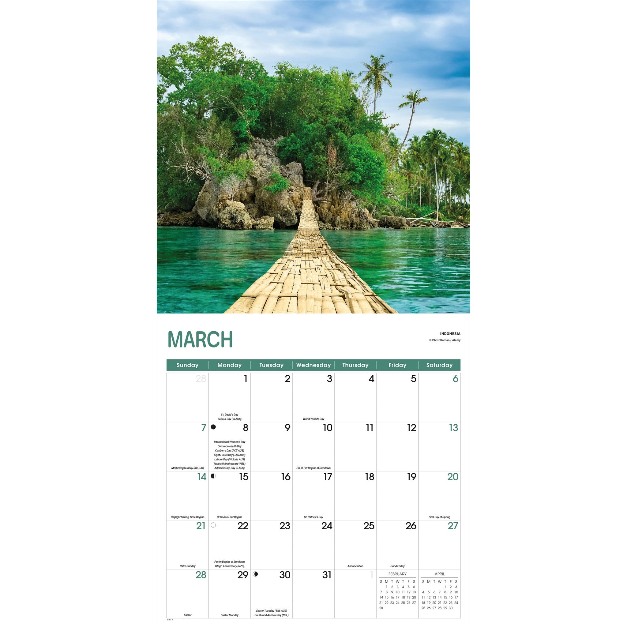 Calendrier mural Chemins 2027