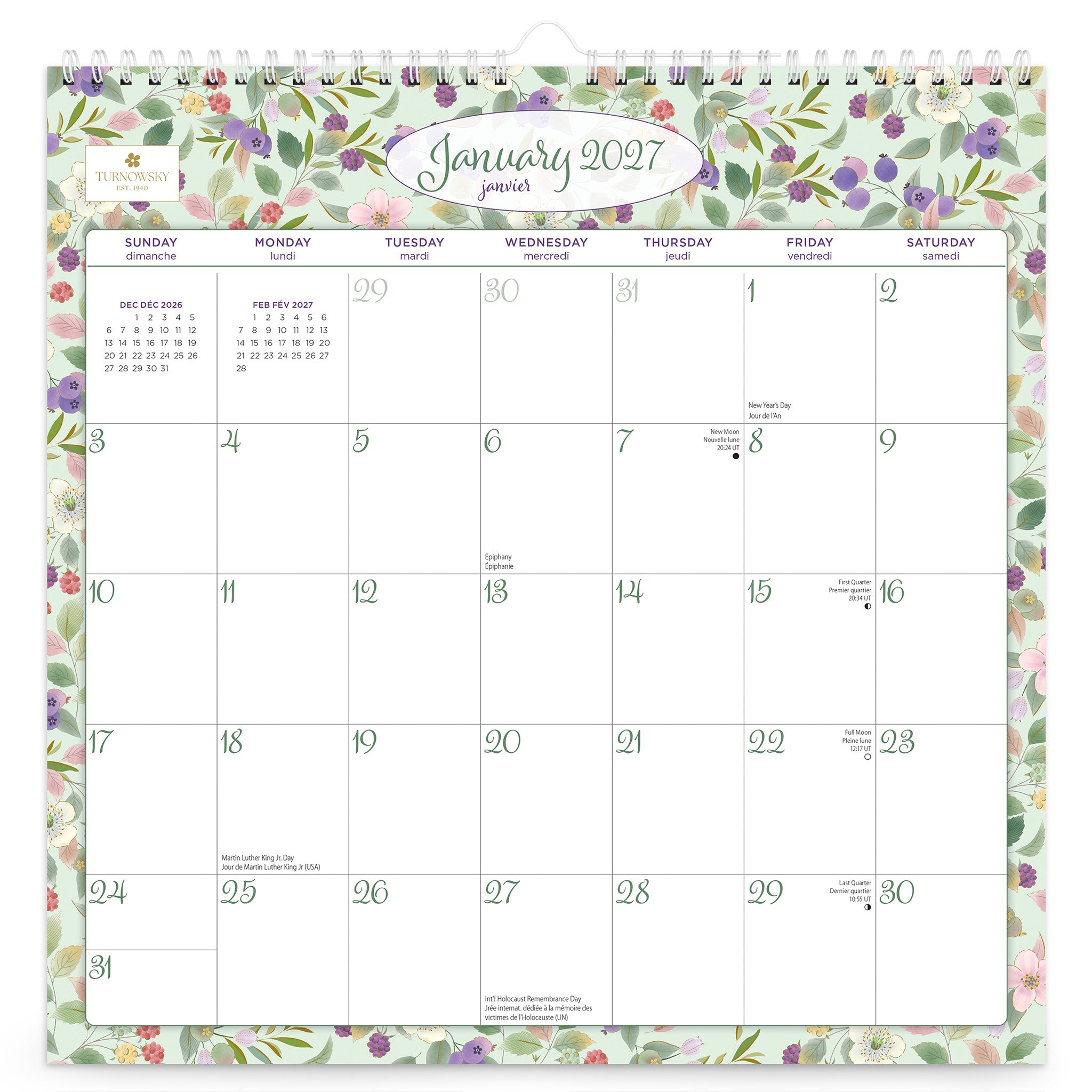 Turnowsky House Bilingual 2027 Wall Calendar