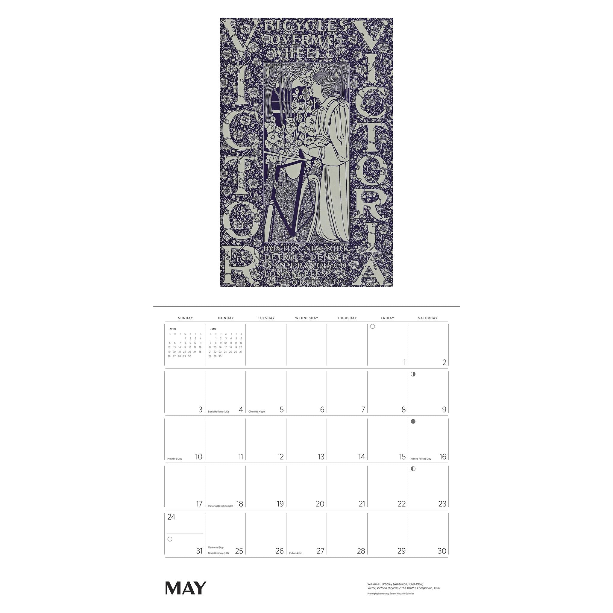 Bicycles Vintage Posters 2026 Wall Calendar - Online Only