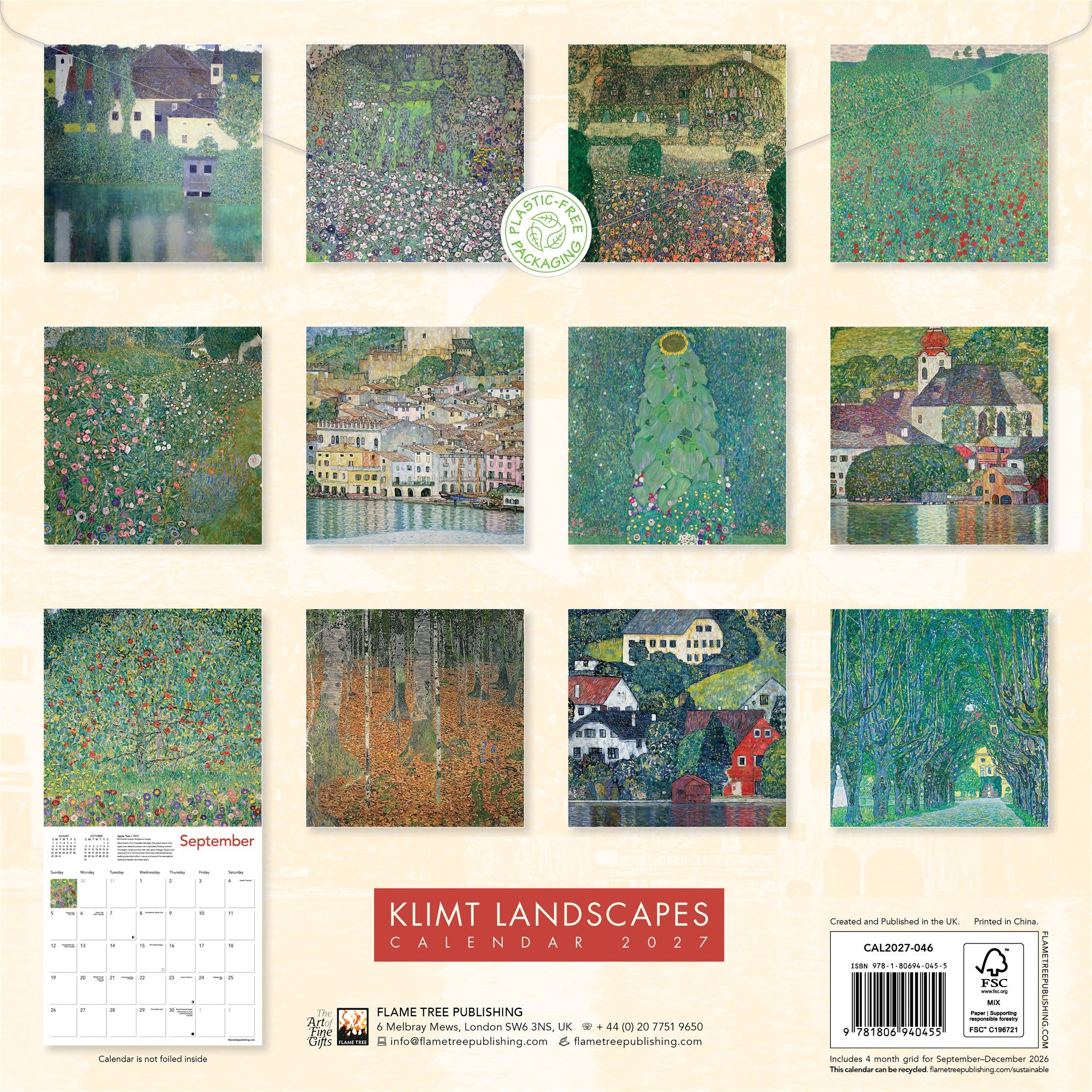 Klimt Landscapes 2027 Wall Calendar