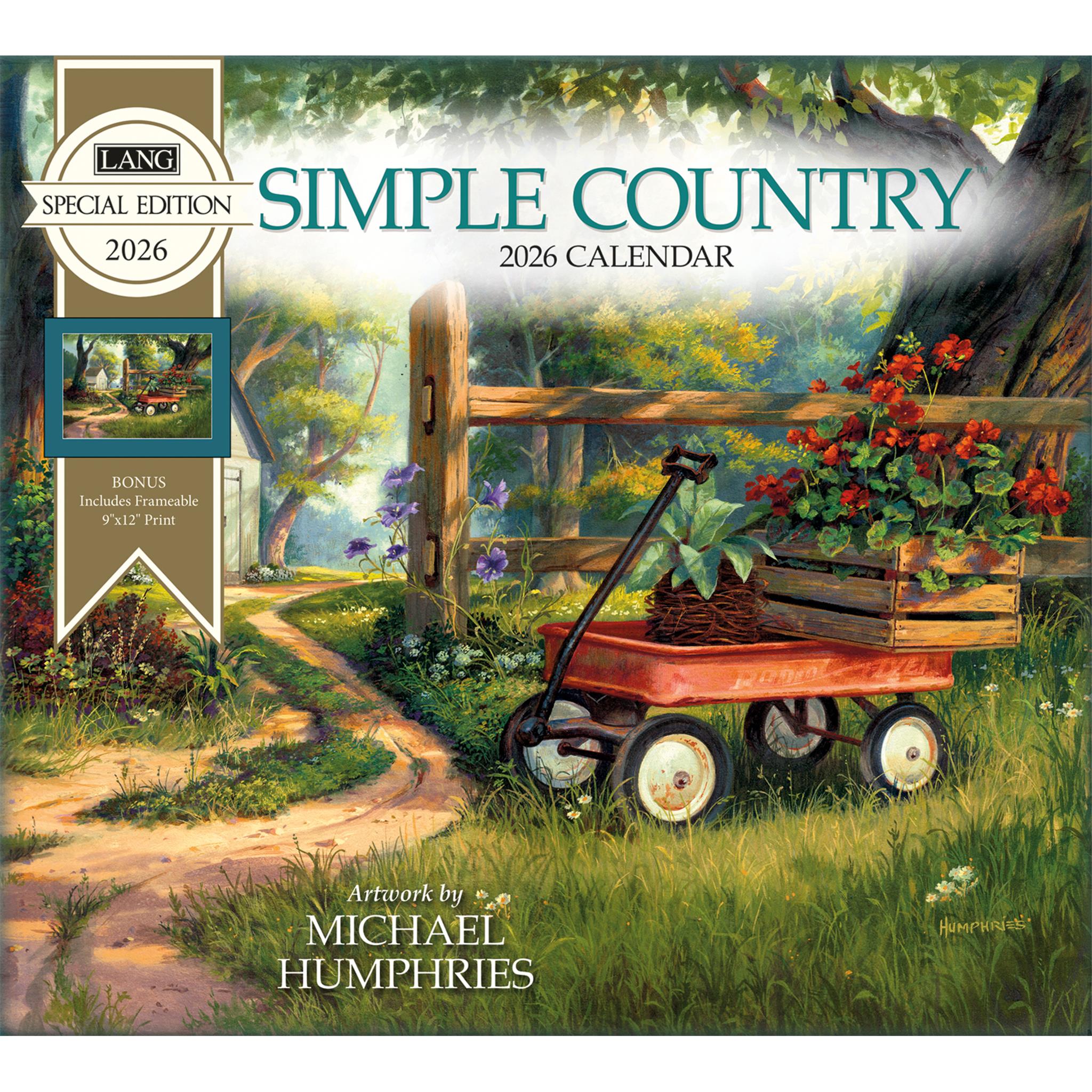 Simple Country 2026 Special Edition Wall Calendar with Print