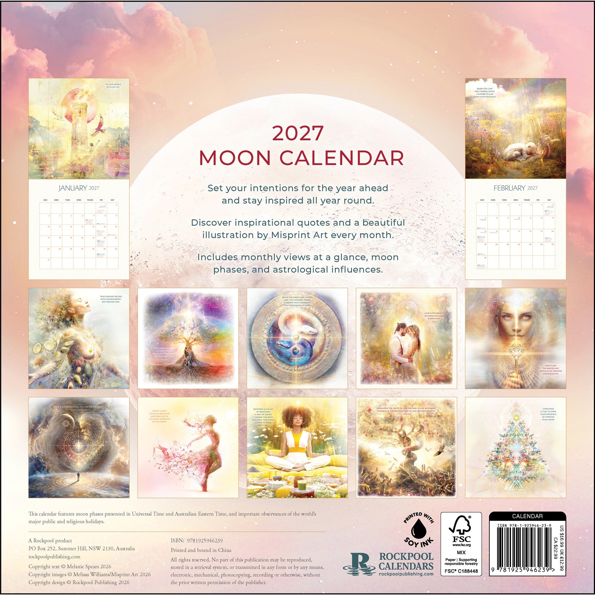 Calendrier mural Lune 2027