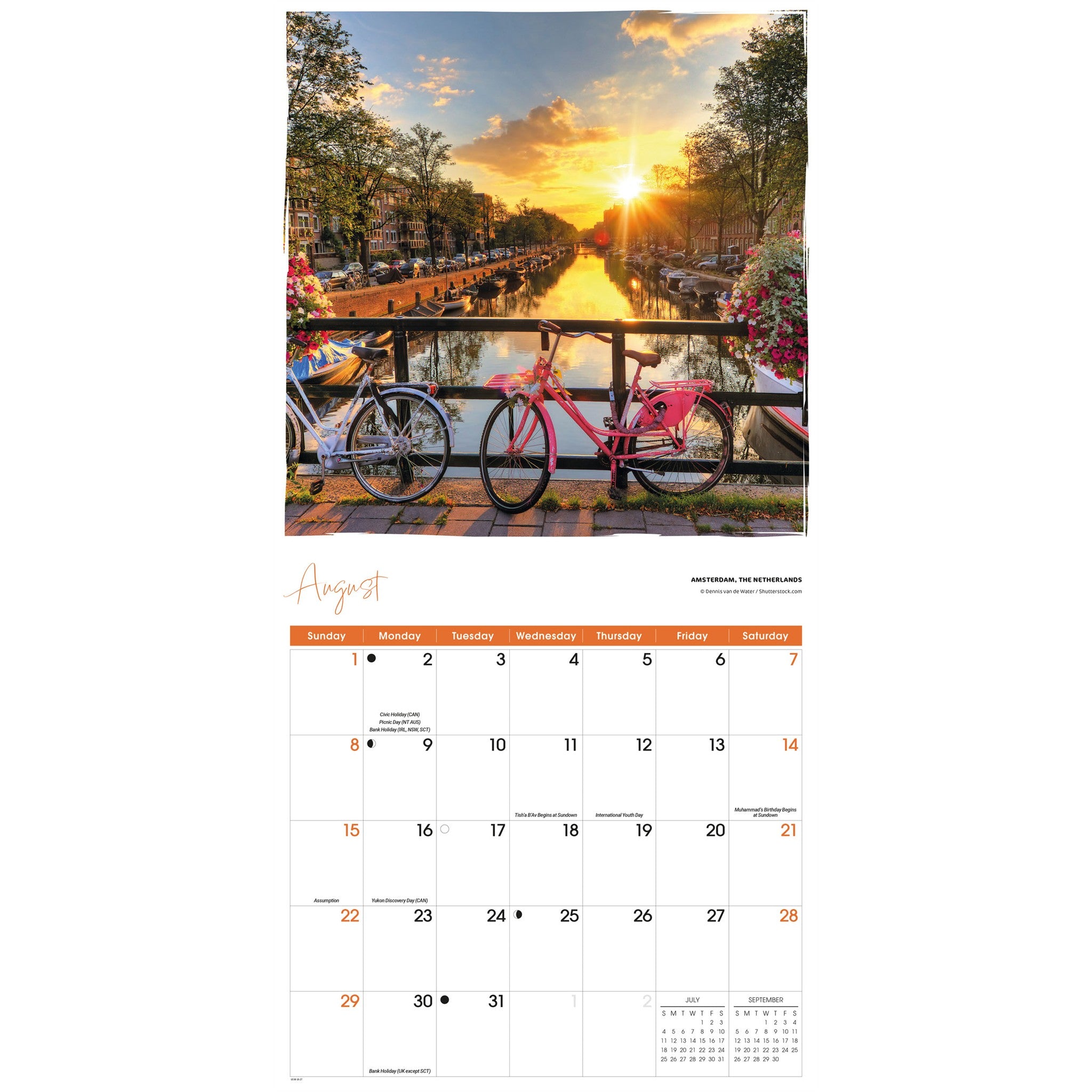Calendrier mural Europe romantique 2027