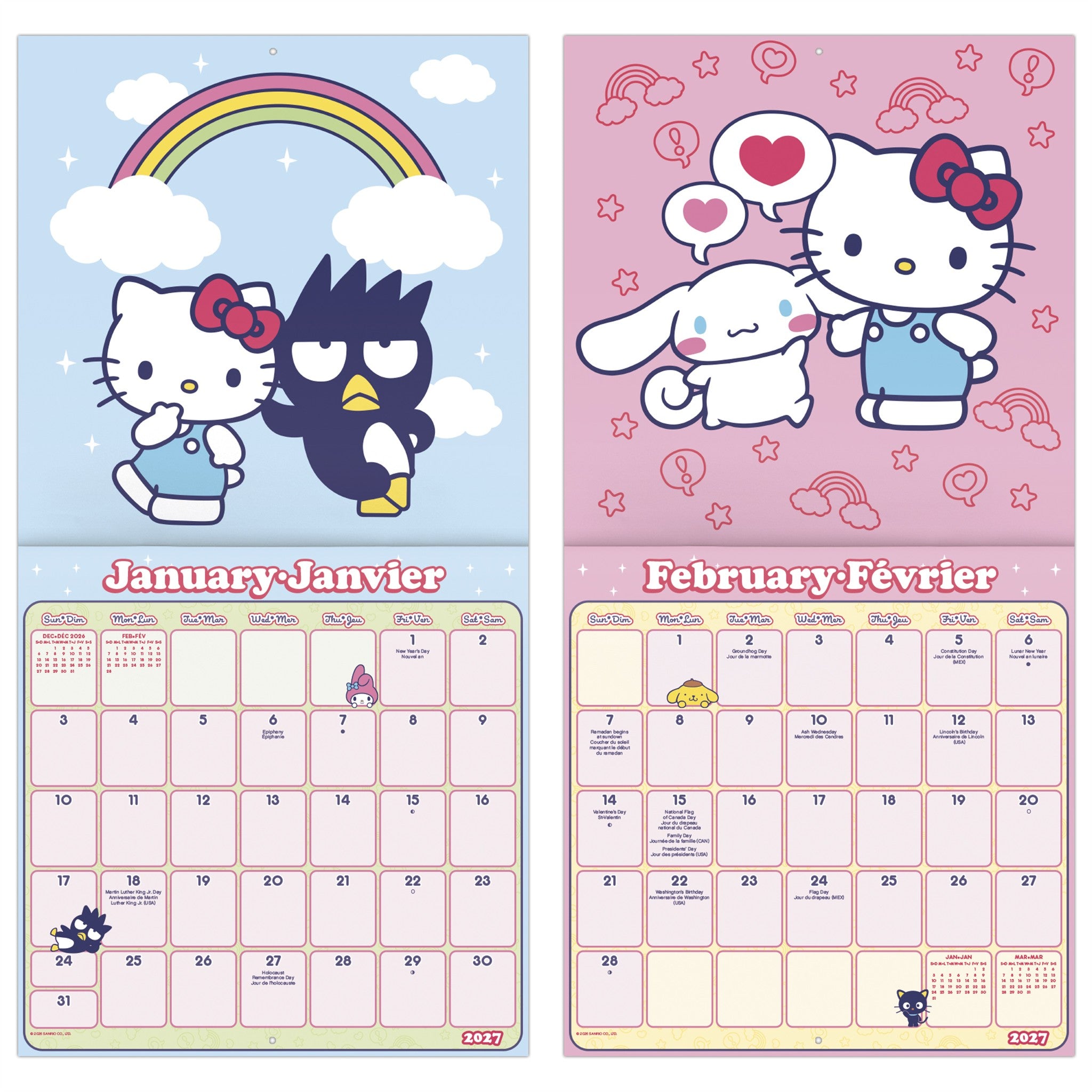 Hello Kitty and Friends 2027 Wall Calendar