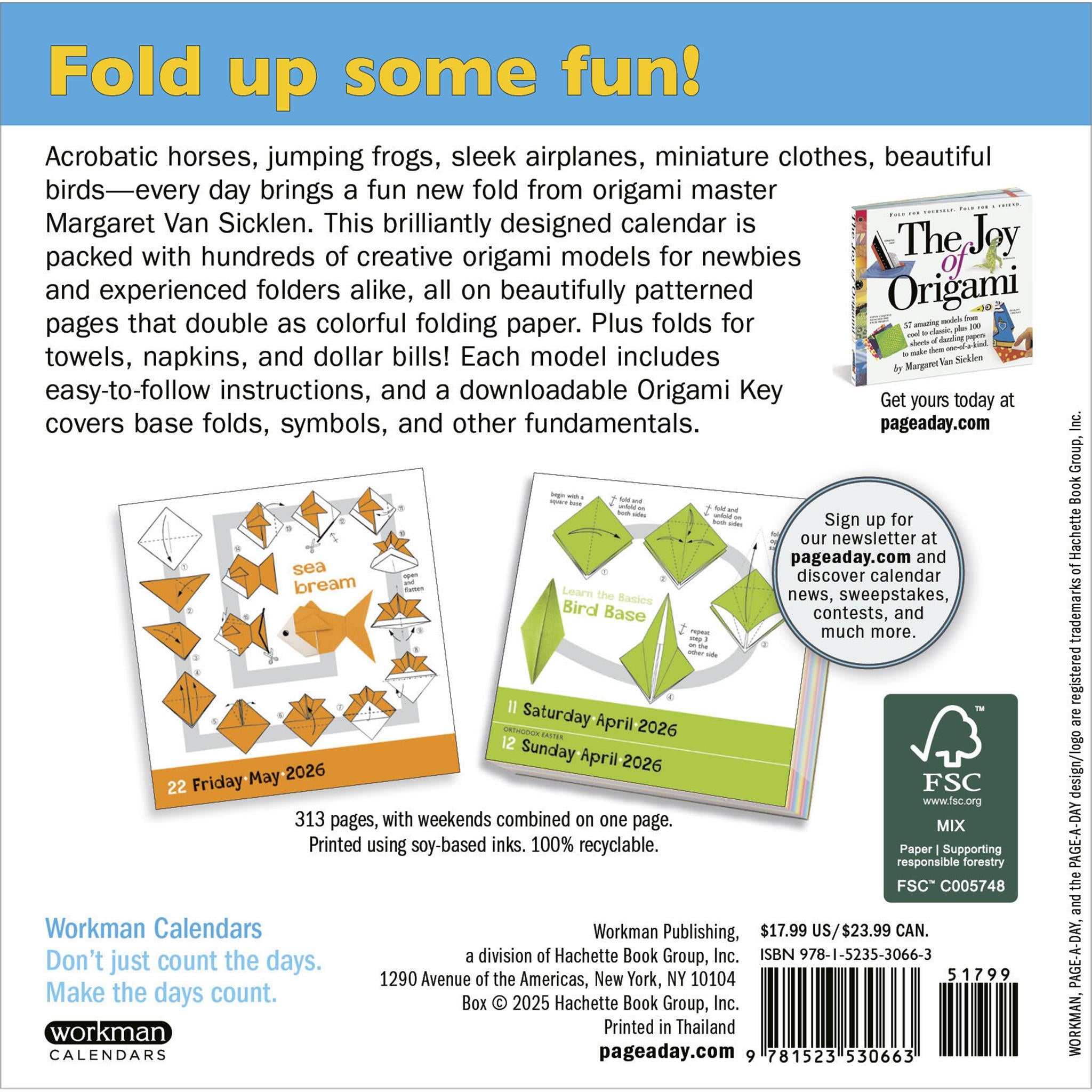 Calendrier Origami 2026