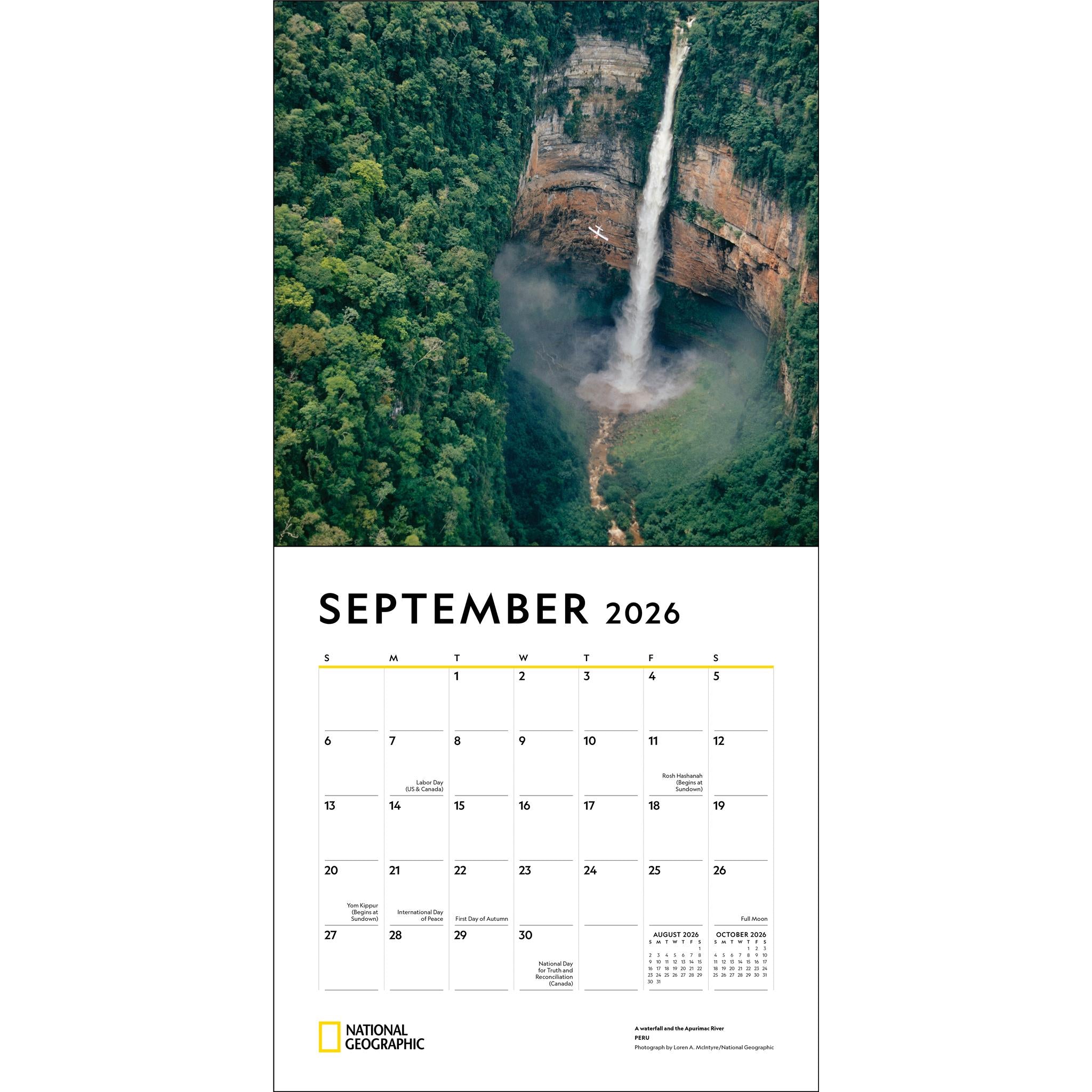 National Georgraphic Most Beautiful Places 2026 Wall Calendar