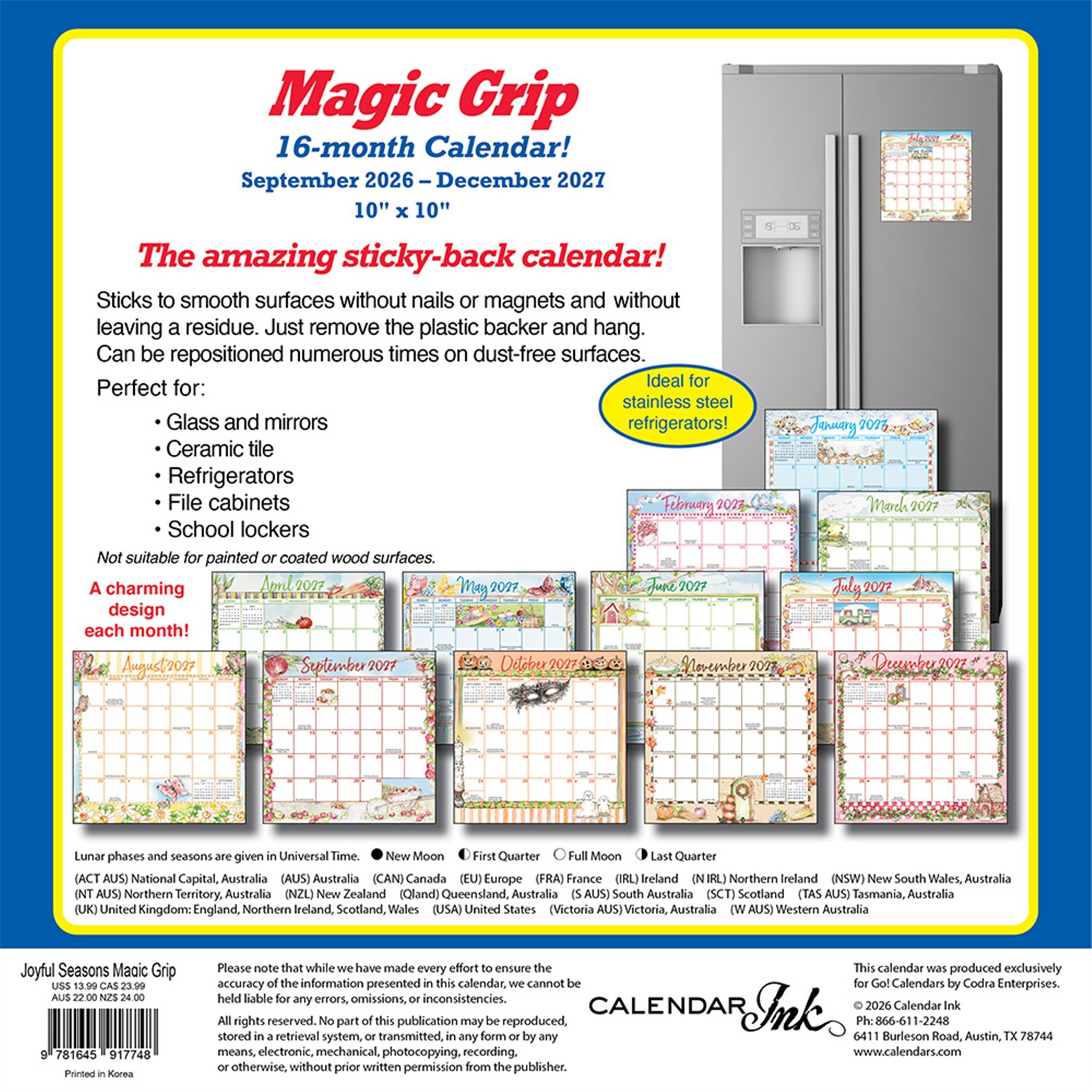 Joyful Seasons Magic Grip Exclusive 2026-2027 Mini Calendar