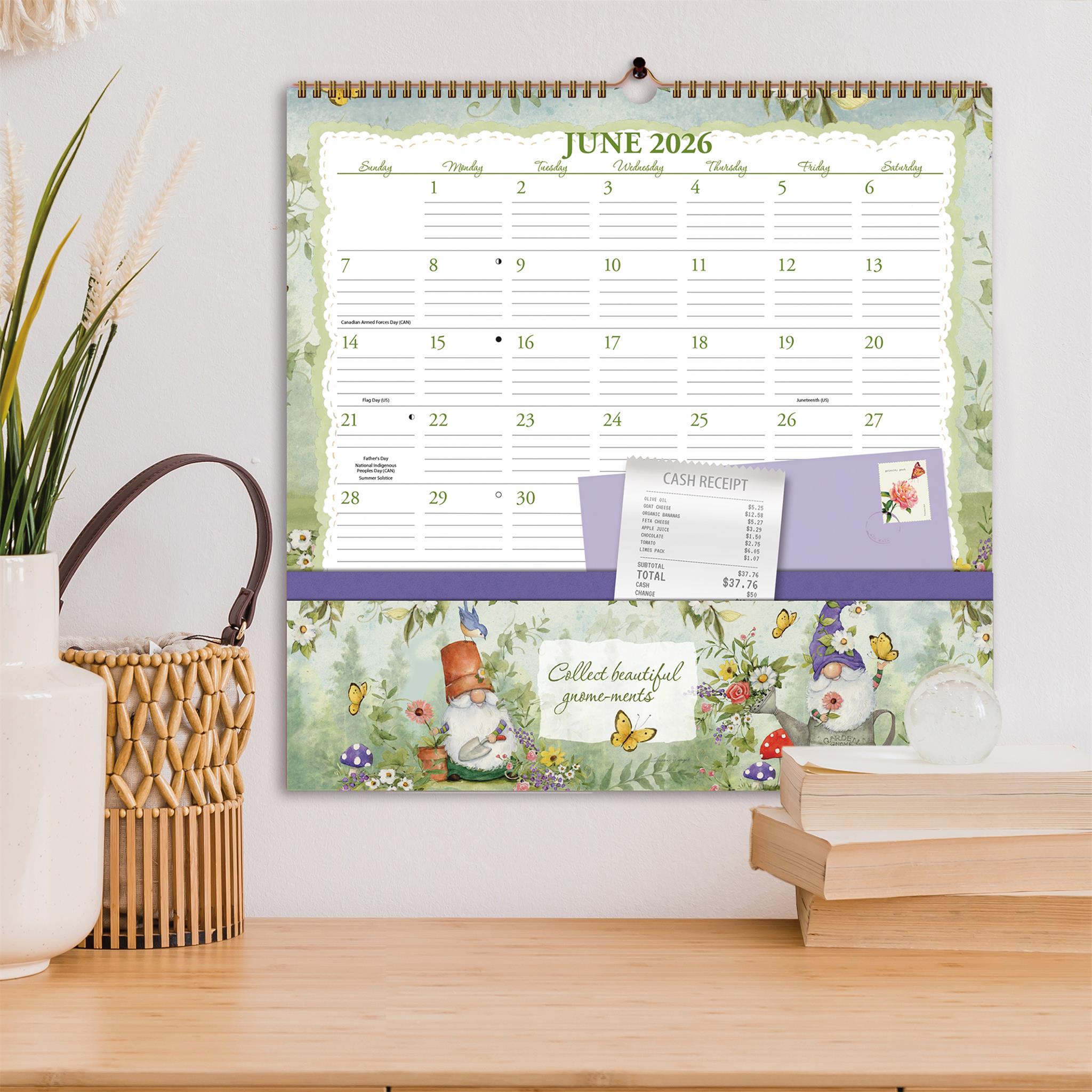 Gnomes Note Nook Wall  2026 Calendar