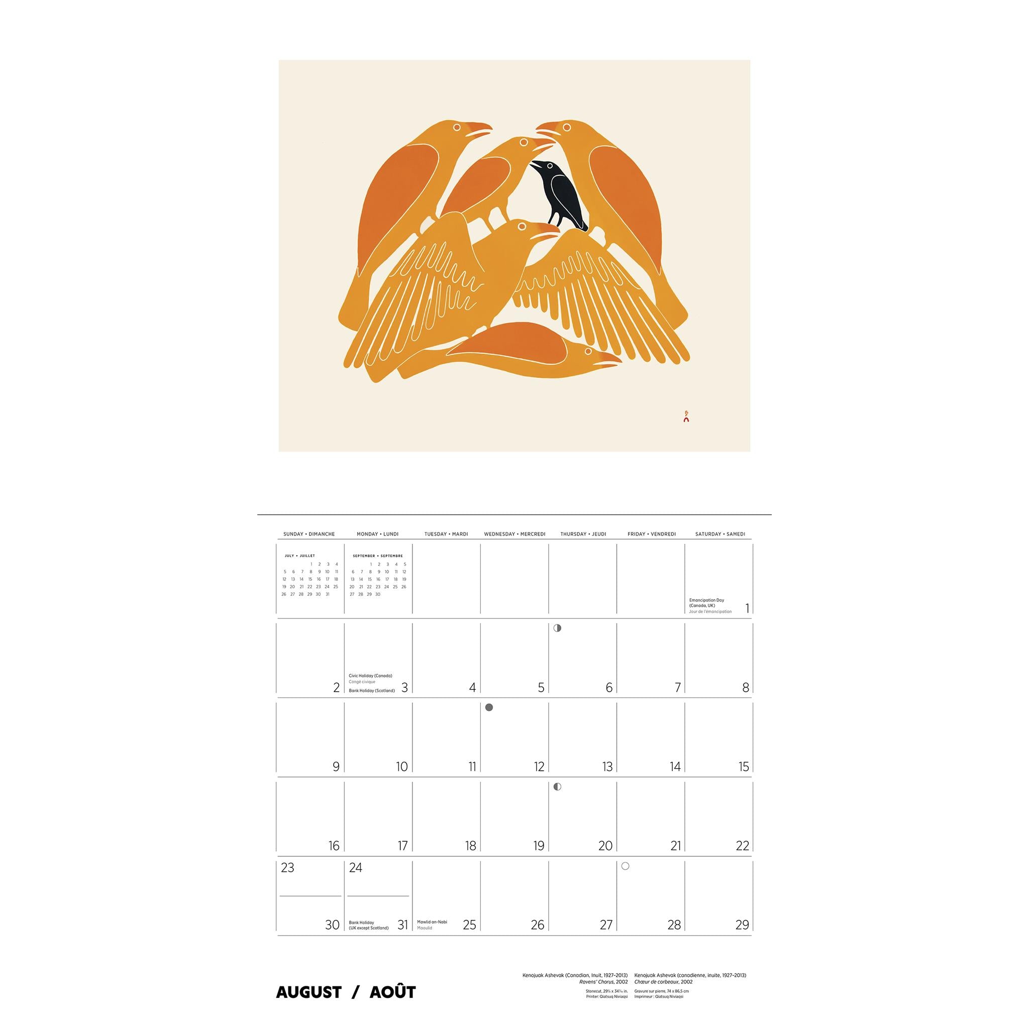 Calendrier mural Kenojuak Ashevak 2026