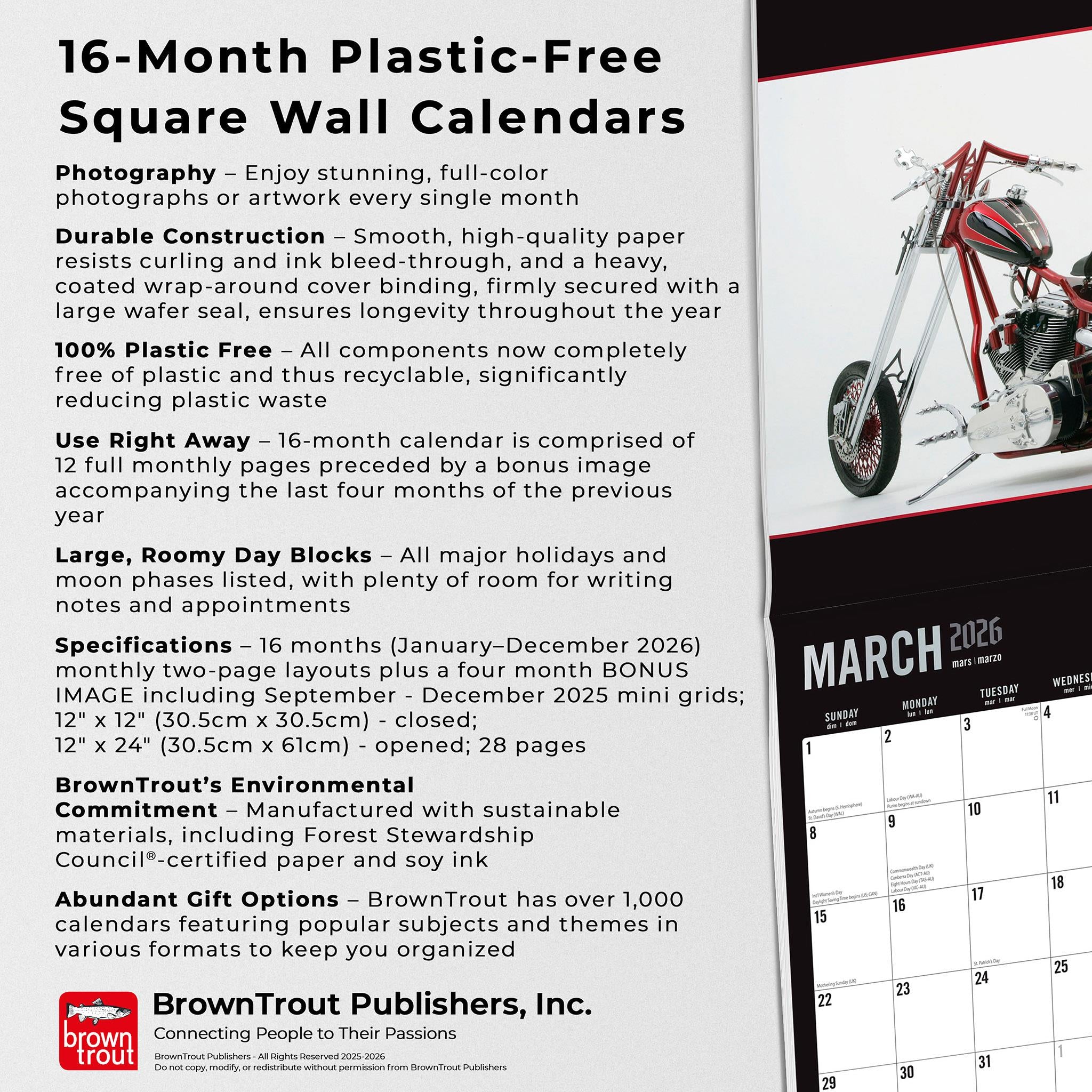 Orange County Choppers 2026 Wall Calendar - Online Only