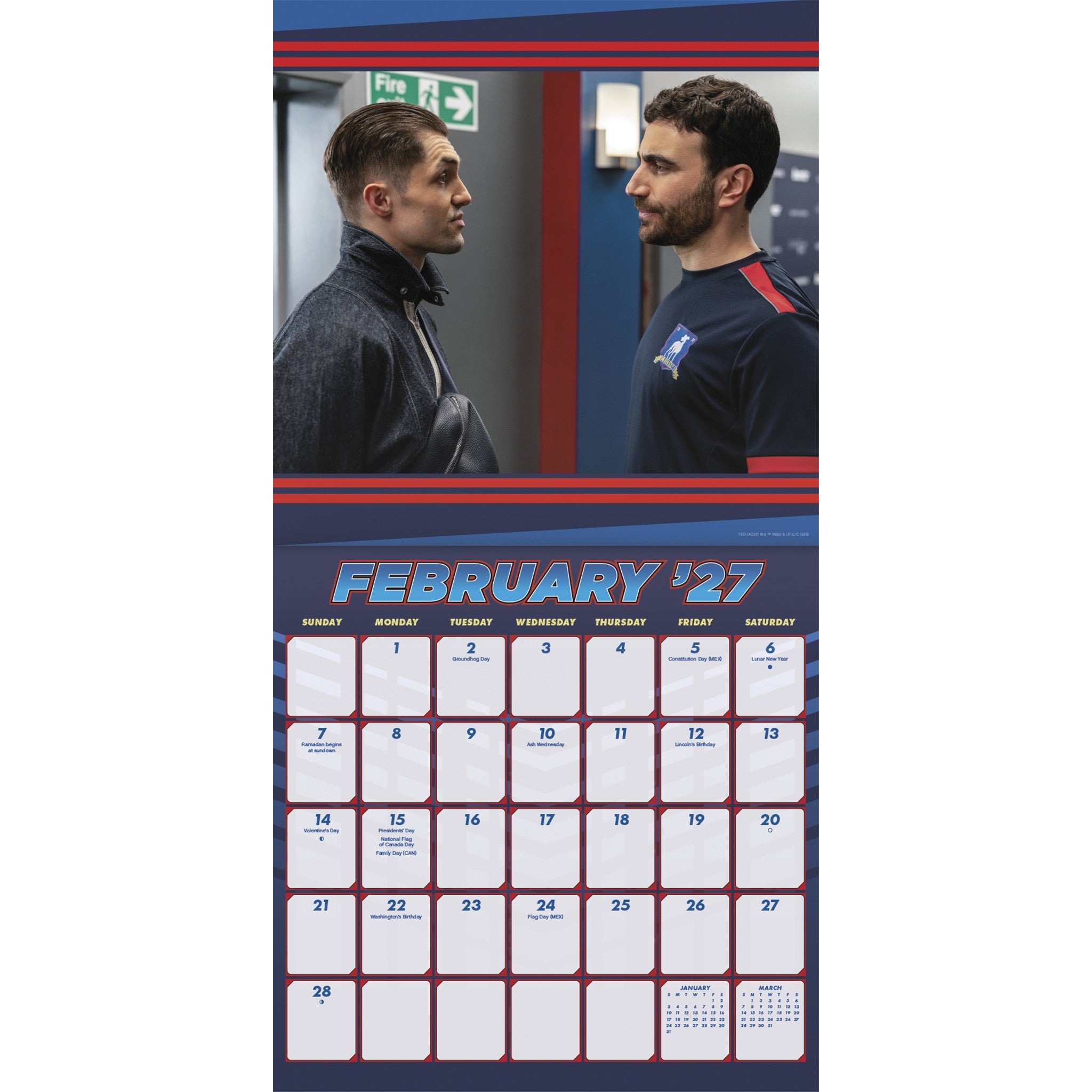Calendrier mural Ted Lasso 2027