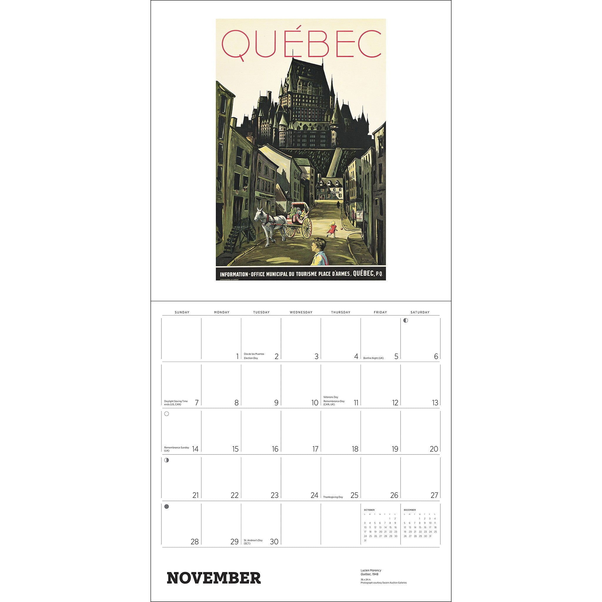 Calendrier mural 2027 : Affiches de voyage vintage du Canada