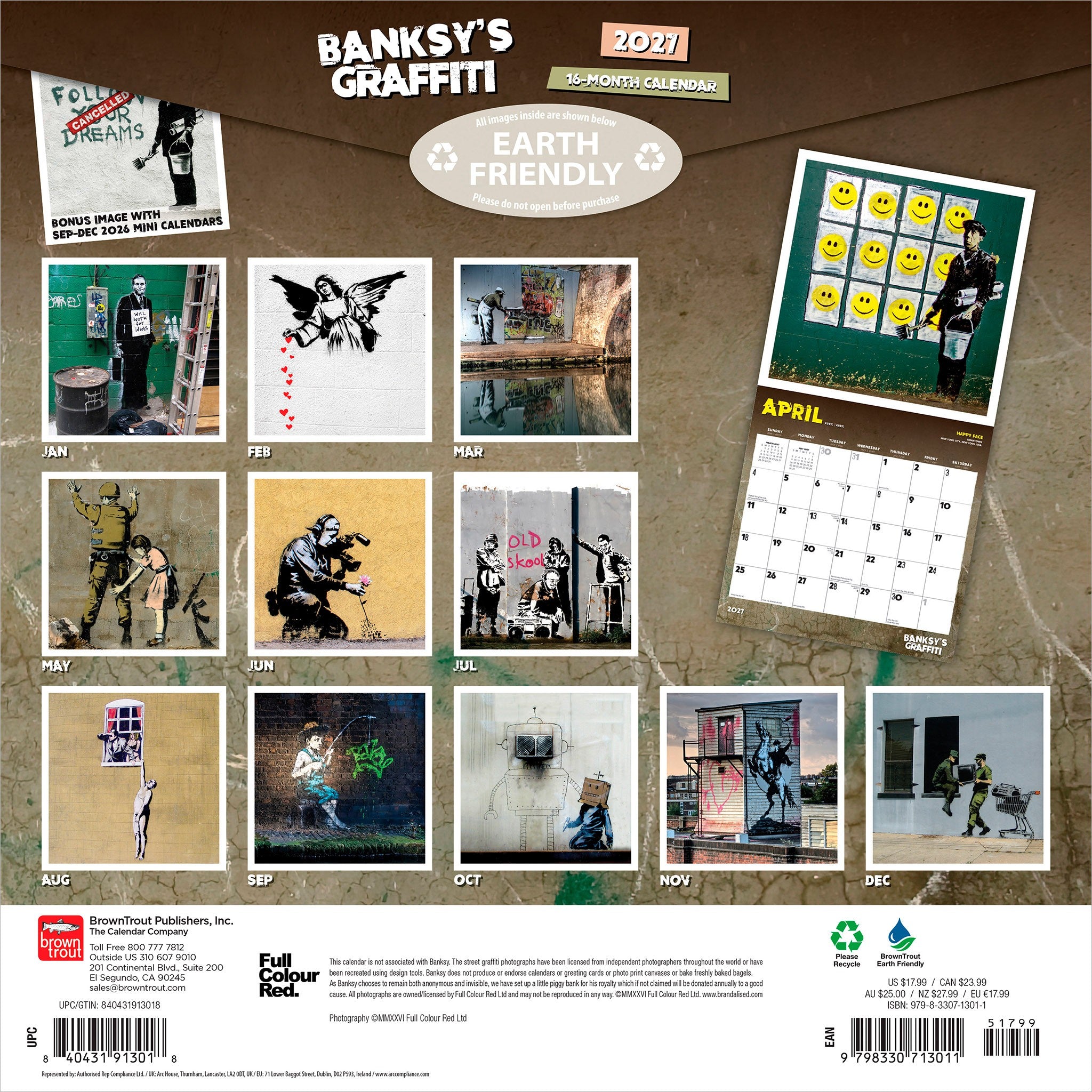 Banksy's Graffiti 2027 Wall Calendar